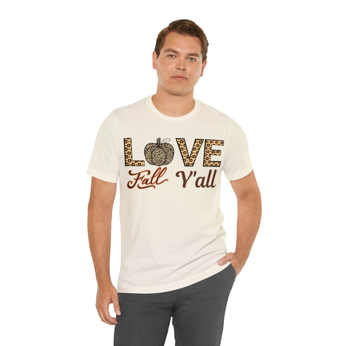 Leopard Print Love Fall Y'all Shirt, Pumpkin Shirt, Fall Shirt for Fall Lovers, Fall Gift - Giftsmojo