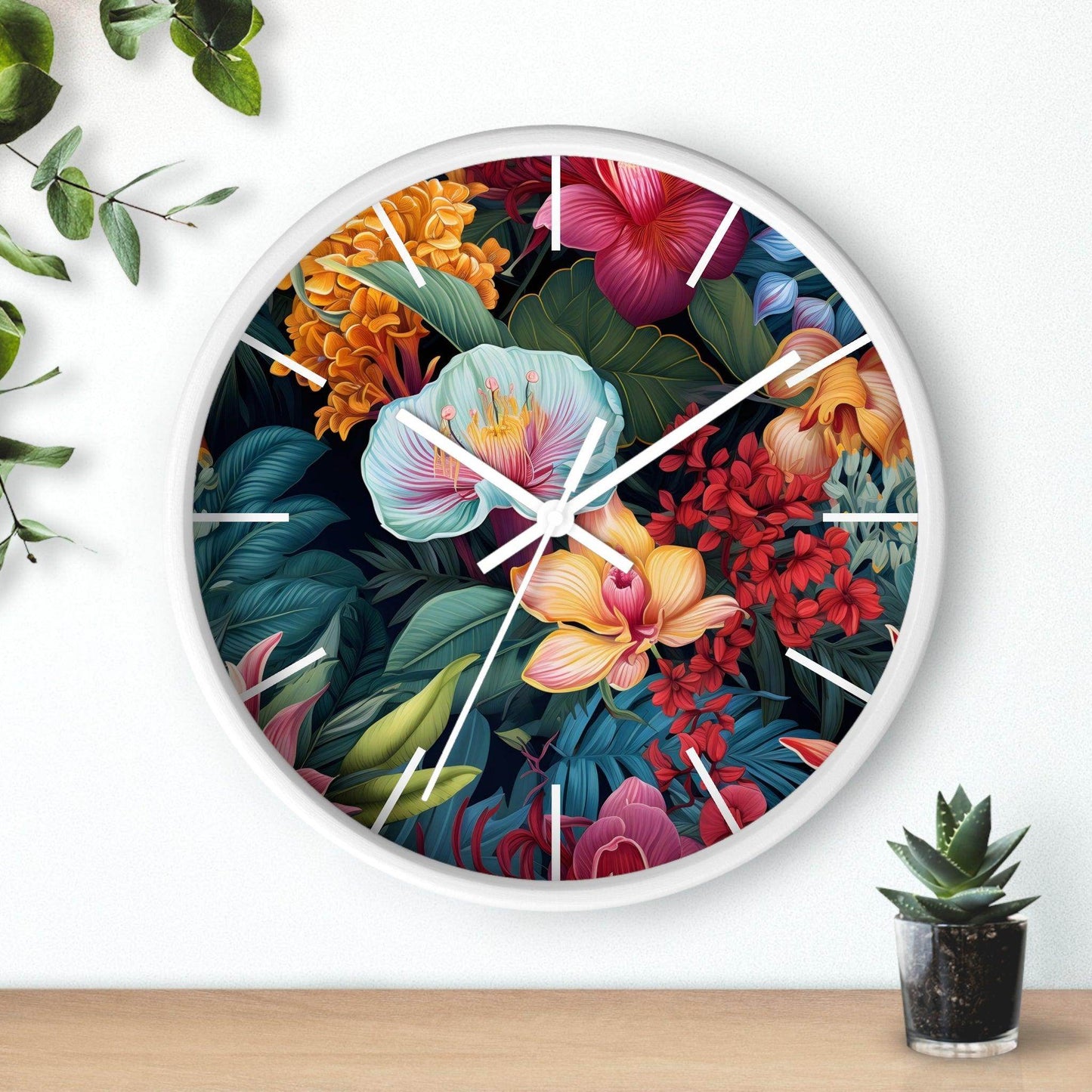 Wild Flower Wall Clock Flower Wall Clocks Home Clock Spring Clock Floral Clock Home Decor - Giftsmojo
