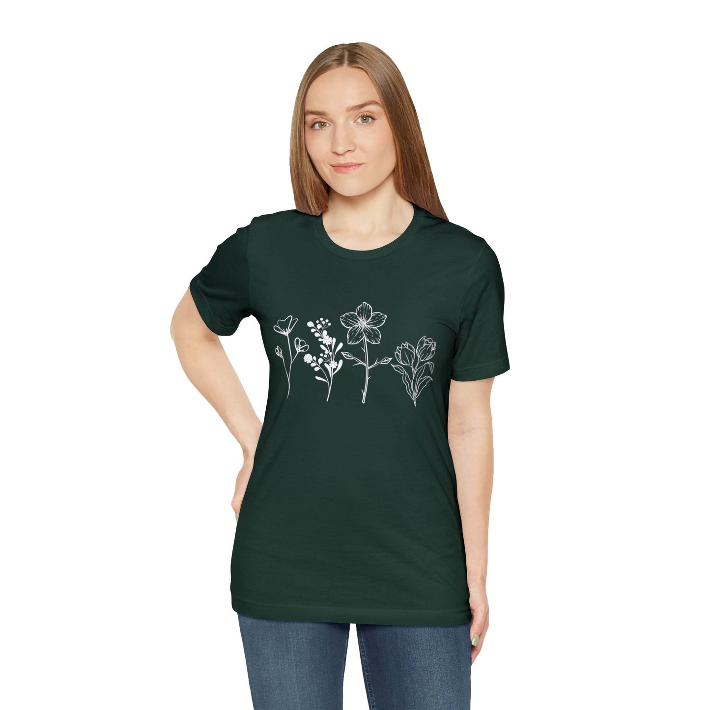 Wildflower Tshirt, Wild Flowers Shirt, Floral Tshirt, Flower Shirt, Gift for Women, Ladies Shirts, Best Friend Gift, Plant Mom shirt Garden - Giftsmojo