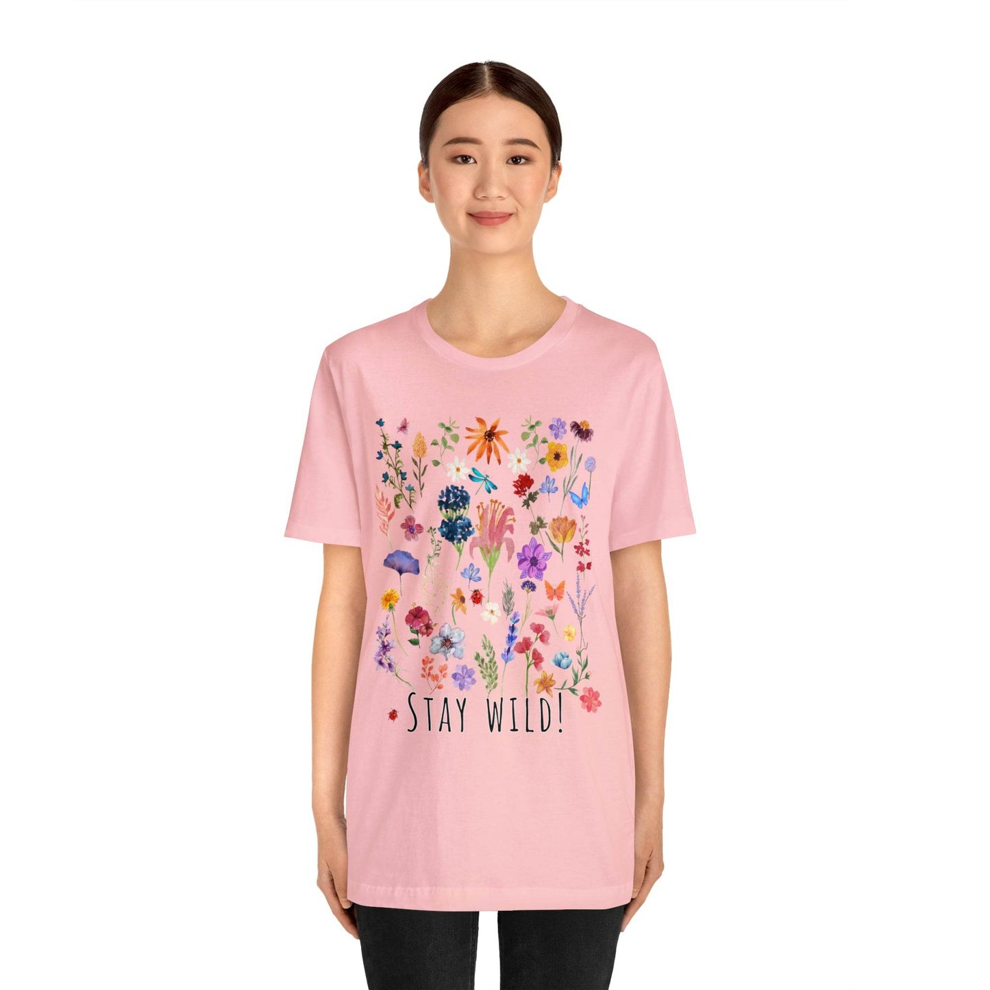 Wildflower Tshirt, Stay Wild Flowers Shirt, Floral Tshirt, Flower Shirt, Gift for Women, Ladies Shirts, Best Friend Gift, Plant Mom shirt - Giftsmojo