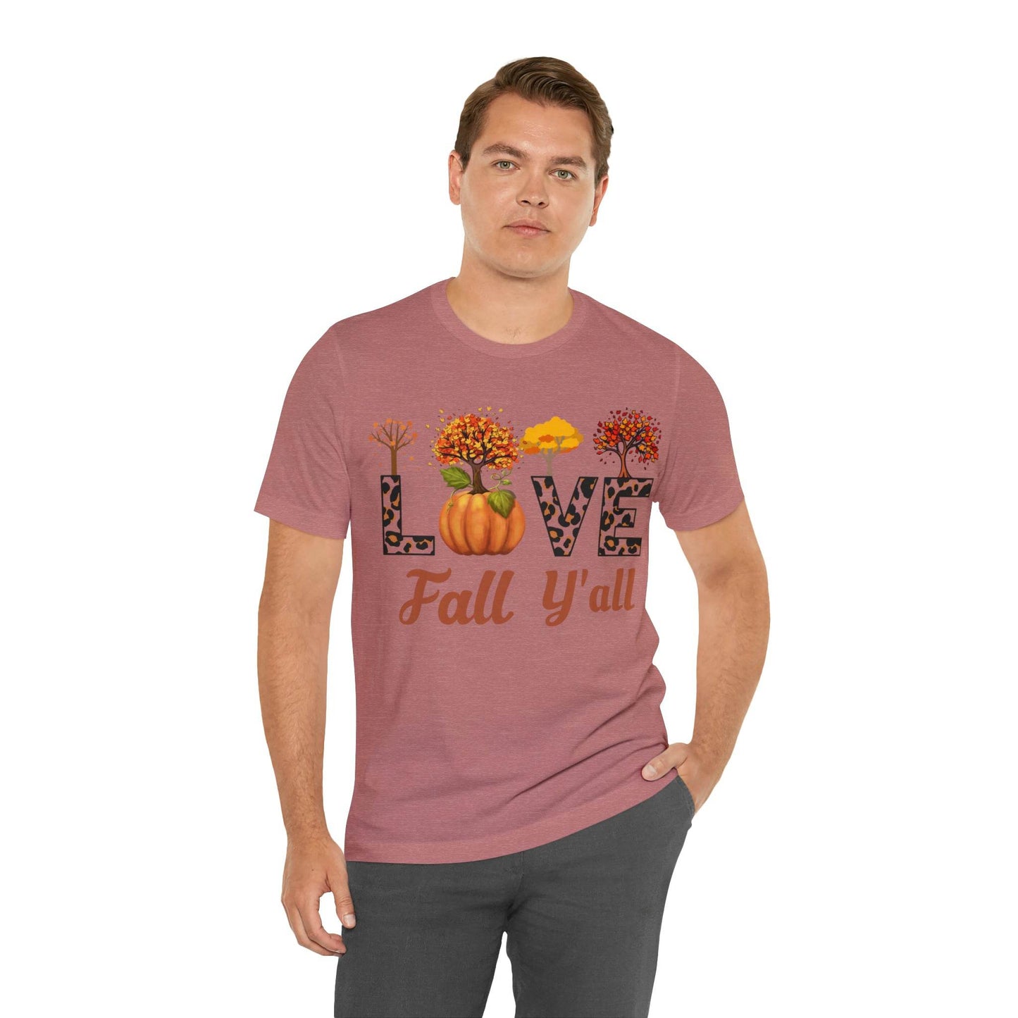 Leopard Print Love Fall Y'all, Fall shirt, Fall lover gift, Nature lover gift. - Giftsmojo