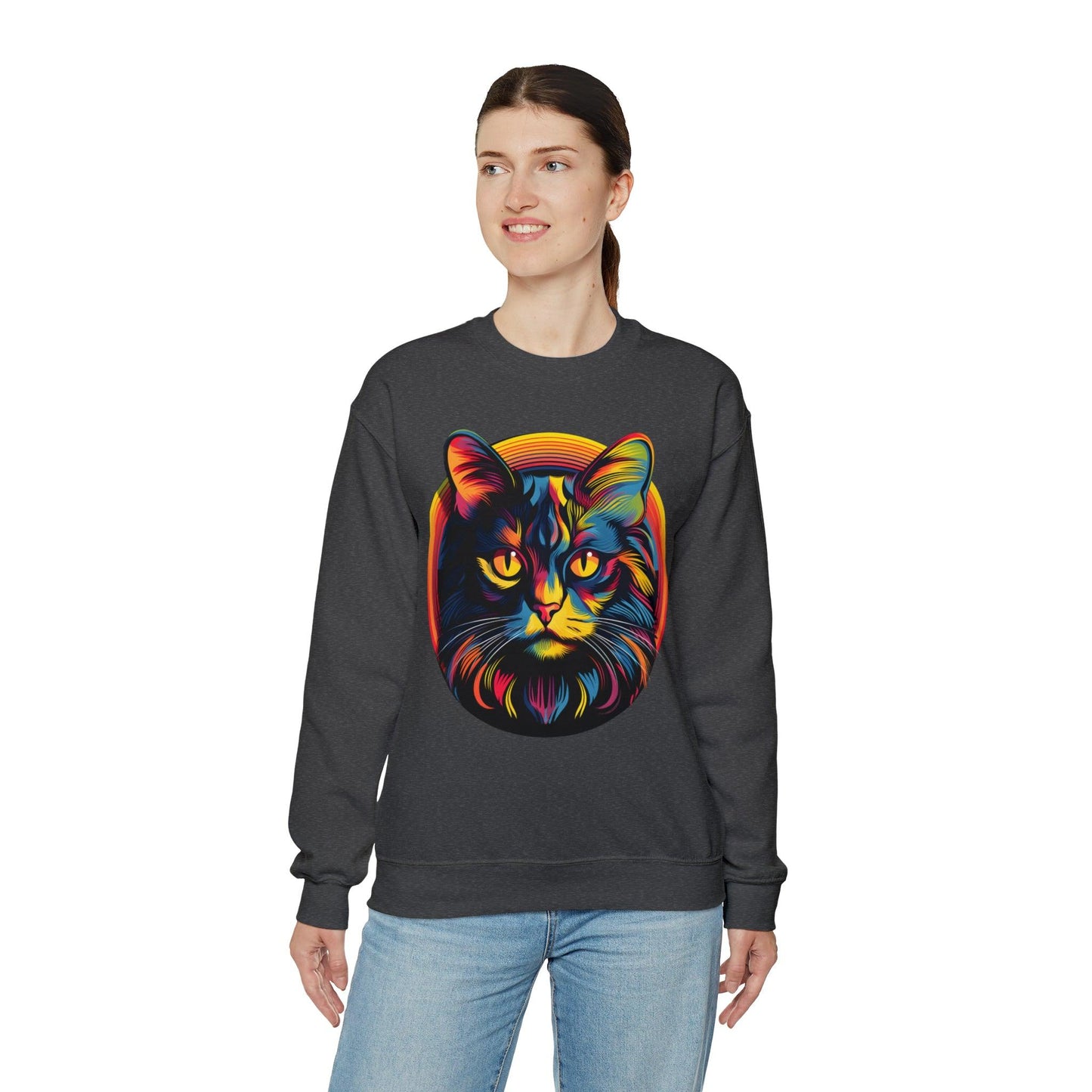 Vintage Cat Lover Sweater Retro Cat Sweatshirt Animal Lover Gift Cat Mom Gift Cat Lover Gift Cat Mom Sweatshirt Cat Crewneck Sweatshirt - Giftsmojo