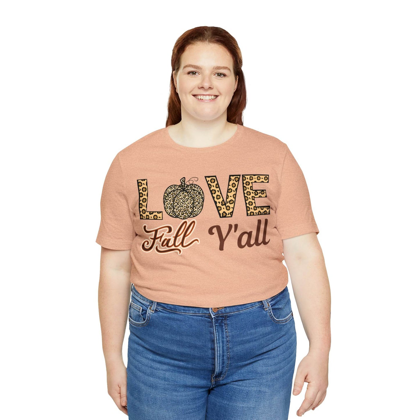 Leopard Print Love Fall Y'all Shirt, Pumpkin Shirt, Fall Shirt for Fall Lovers, Fall Gift - Giftsmojo