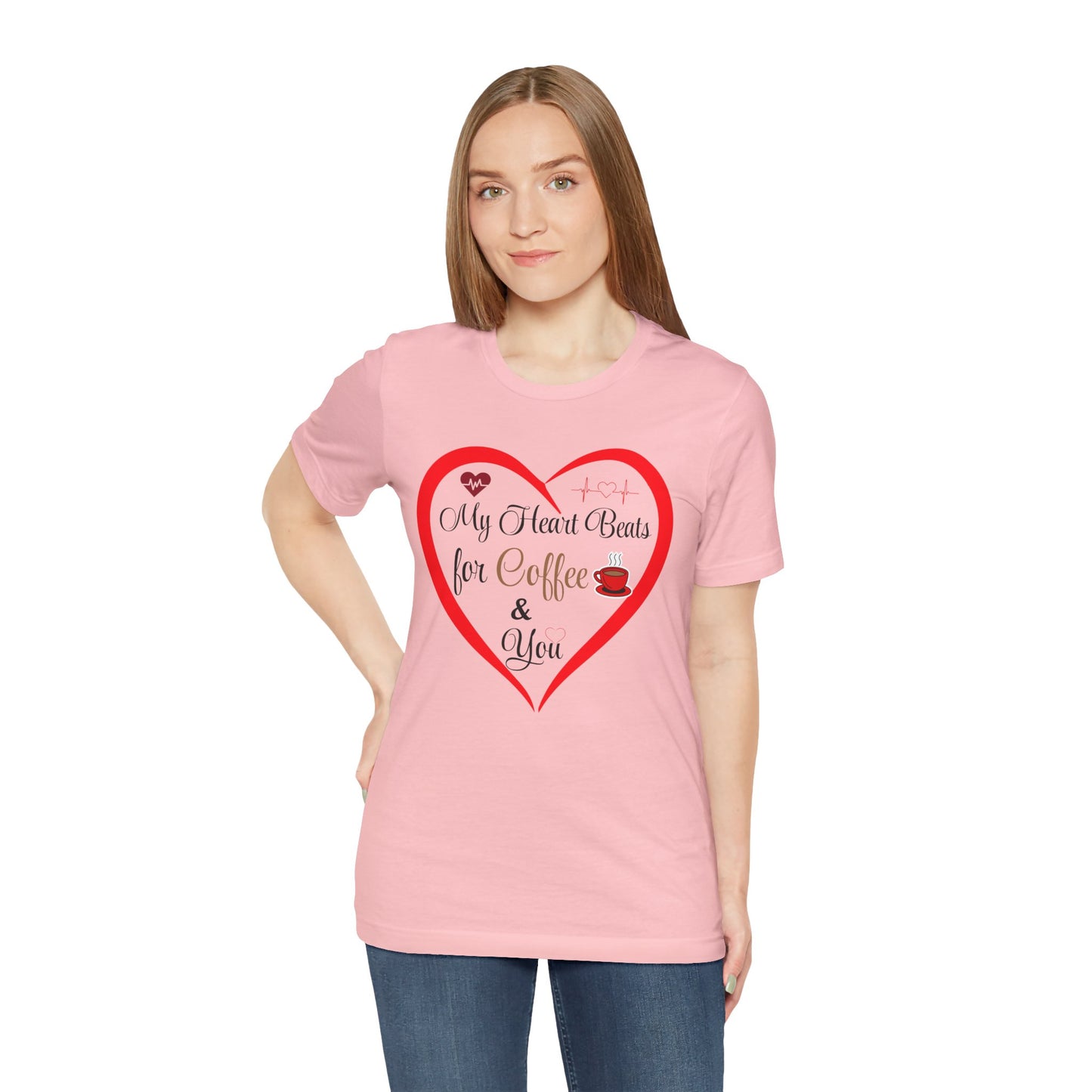 Coffee Lover Unisex Tee - My Heart Beats Design