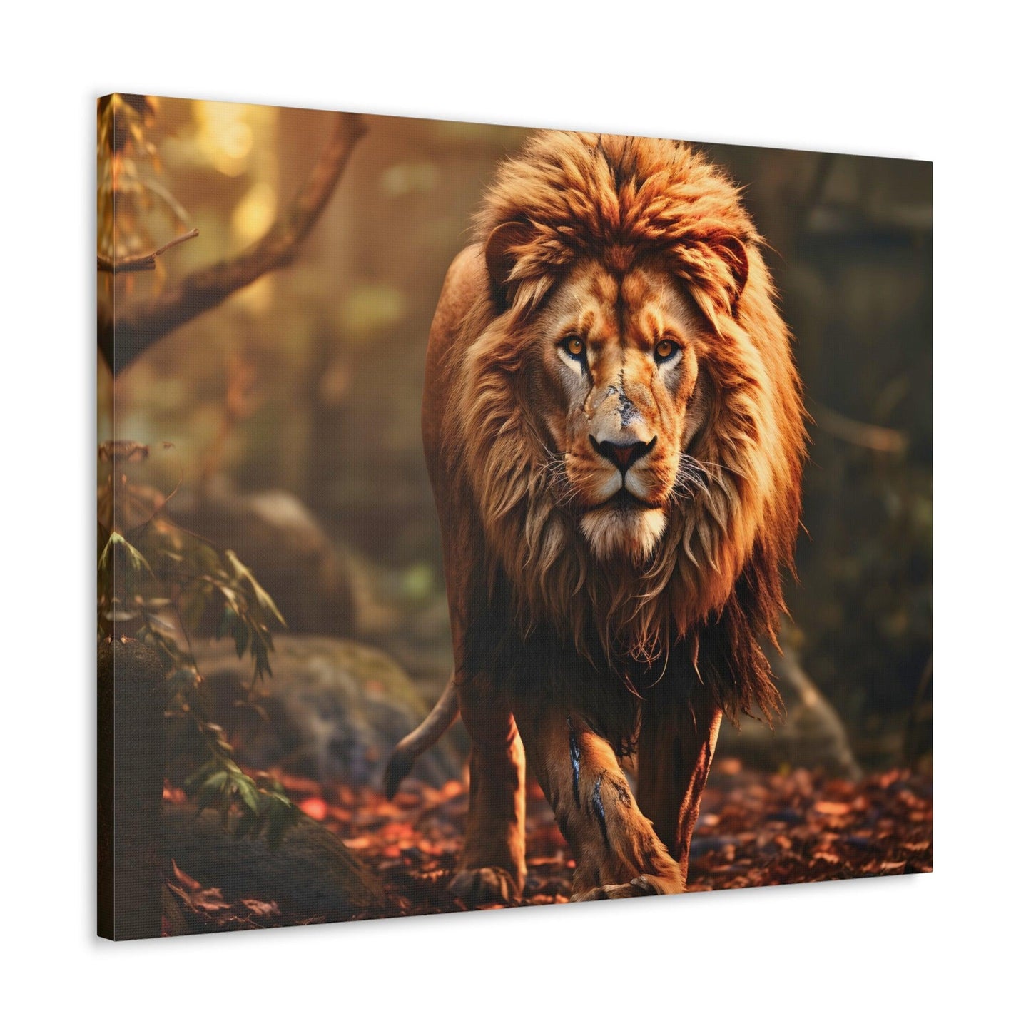 Wounded Lion In Nature Art Canvas Gallery Wraps Lion Print Large Canvas Art Animal Wall Art minimalist Wall Art Lover Gift