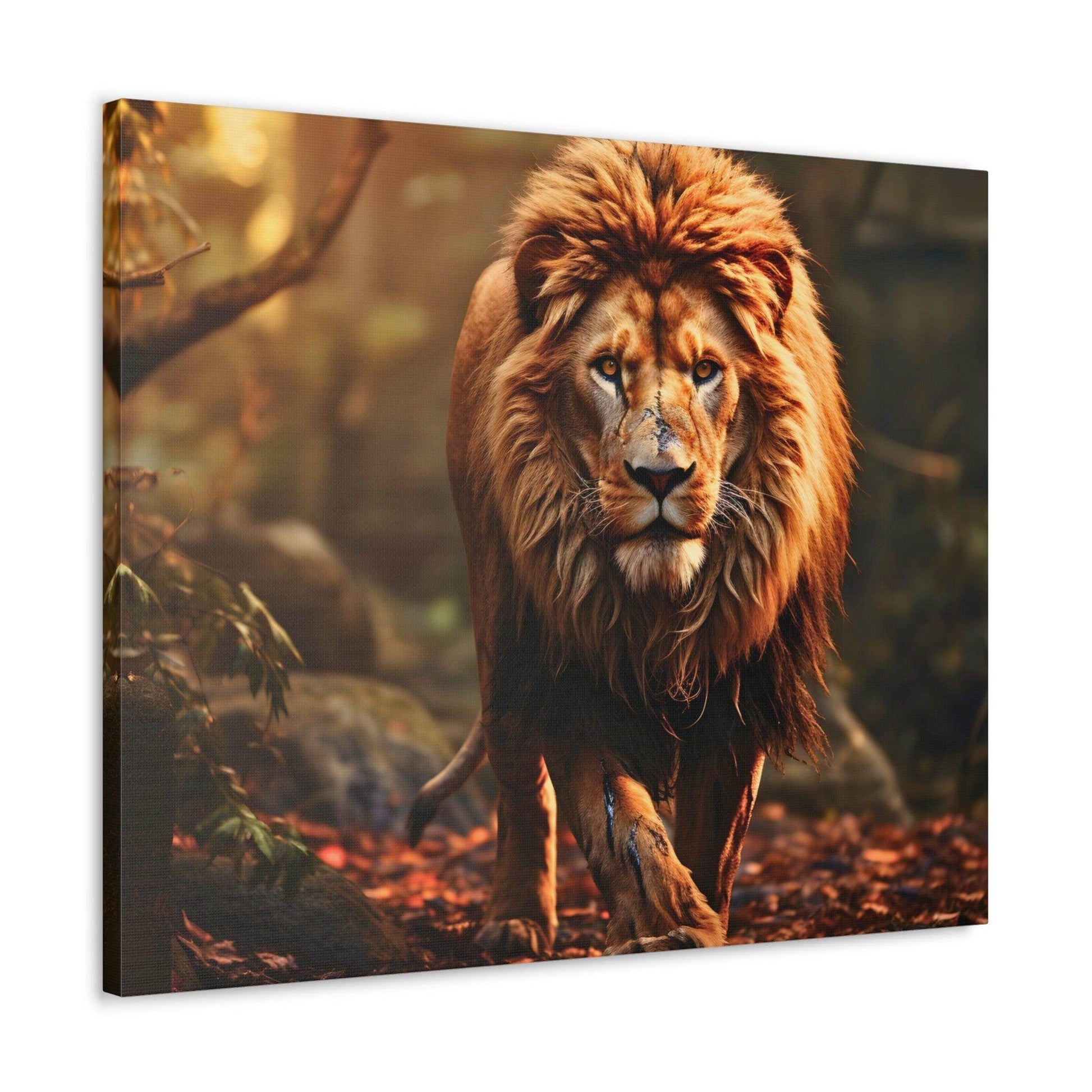 Wounded Lion In Nature Art Canvas Gallery Wraps Lion Print Large Canvas Art Animal Wall Art minimalist Wall Art Lover Gift - Giftsmojo