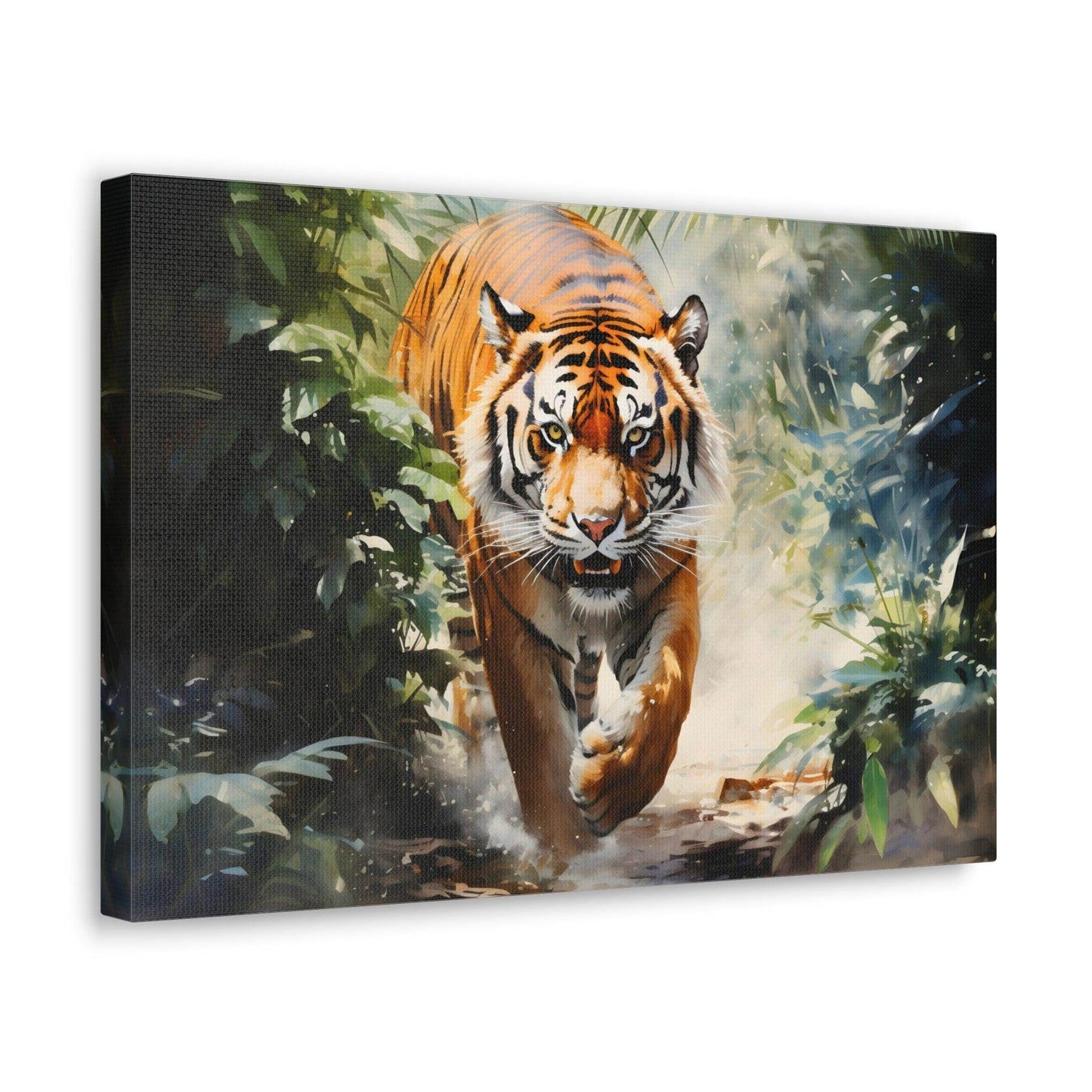 Watercolor Tiger In Nature Art Canvas Gallery Wraps Tiger Print Large Canvas Art Animal Wall Art minimalist Wall Art Lover Gift - Giftsmojo