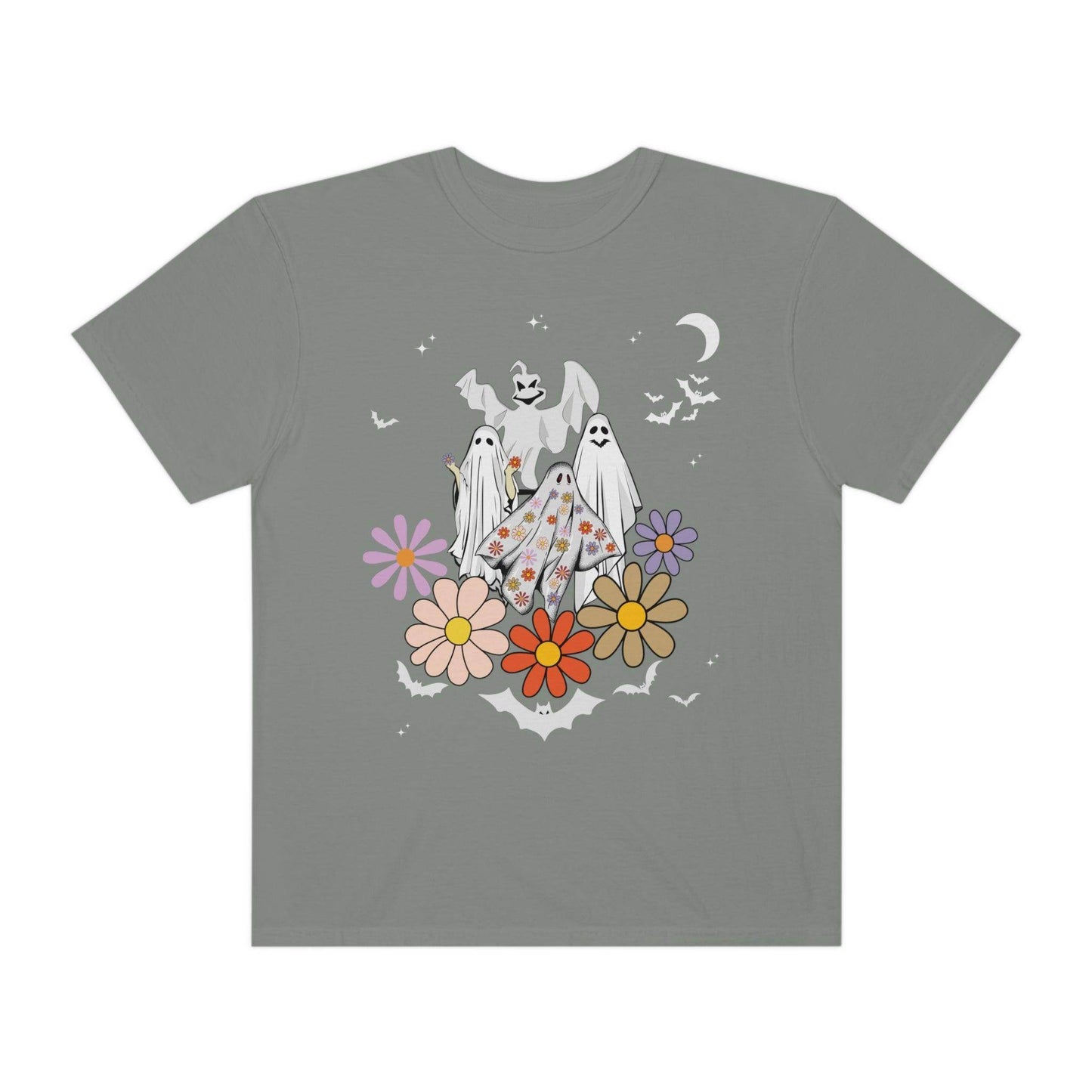 Floral Ghost Tshirt Retro Halloween Tshirt, Trick or Treat shirt, Vintage Shirt Halloween Shirt - Giftsmojo