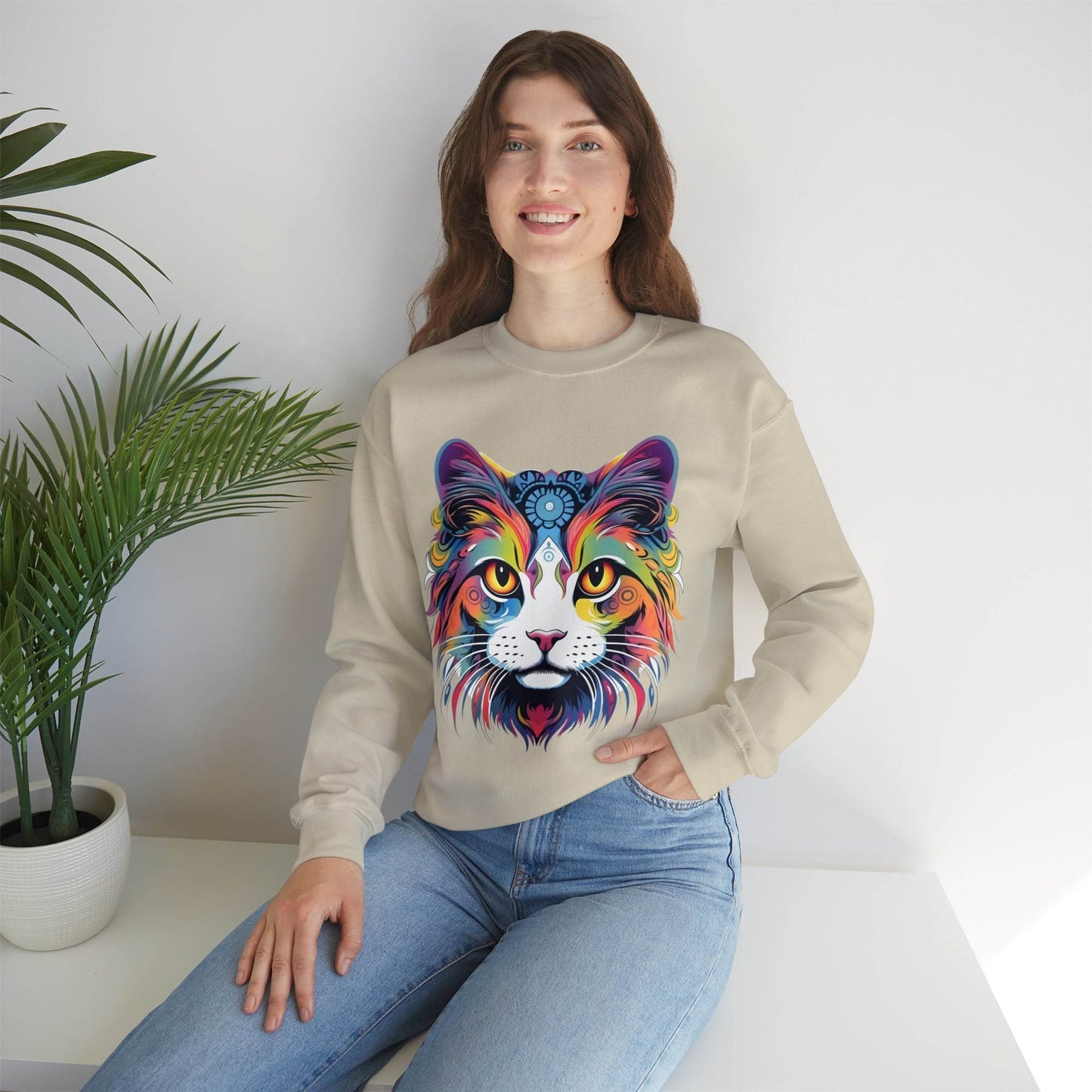 Vintage Cat Lover Sweater Animal Lover Gift Cat Mom Gift Cat Lover Gift Cat Mom Sweatshirt Retro Cat Sweatshirt Cat Crewneck Sweatshirt - Giftsmojo