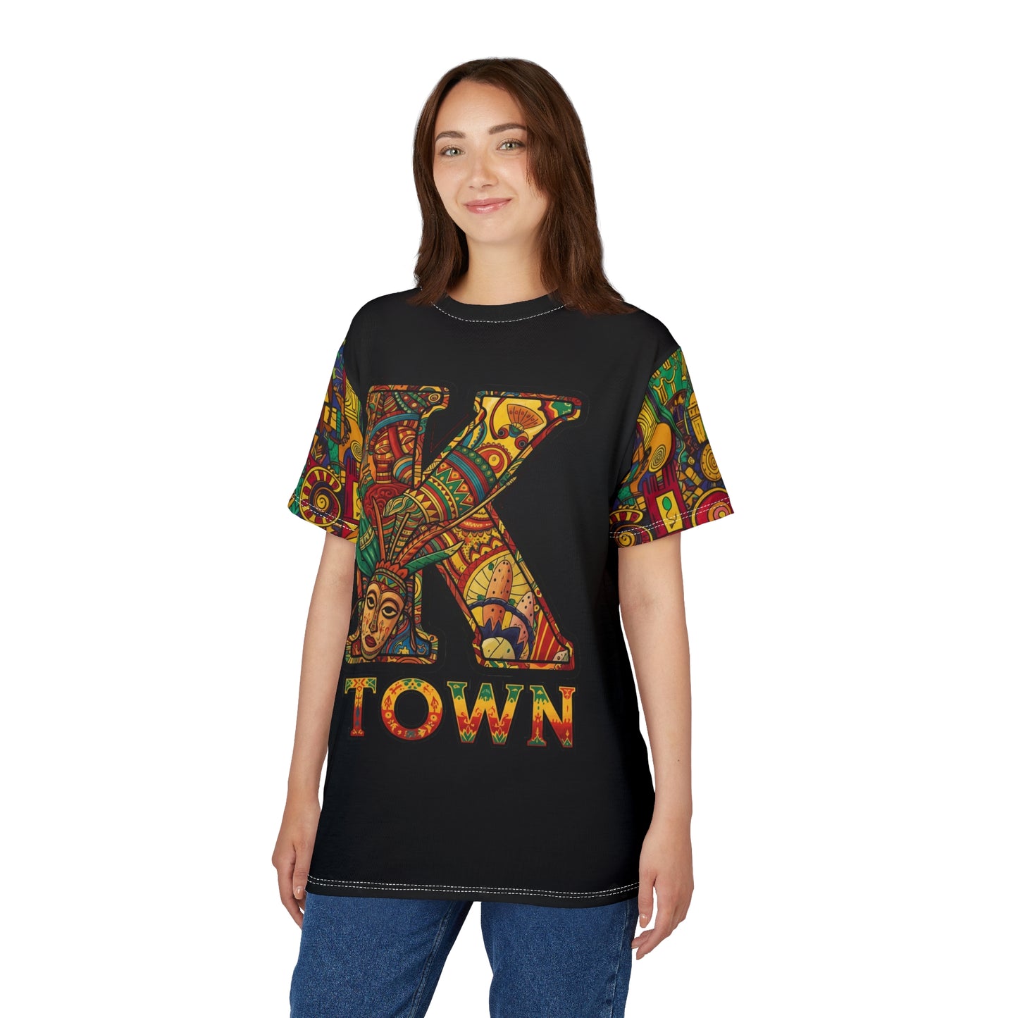K Town-Shirt, Colorful K Town Unisex Cut & Sew Tee, Custom Kumba Shirt