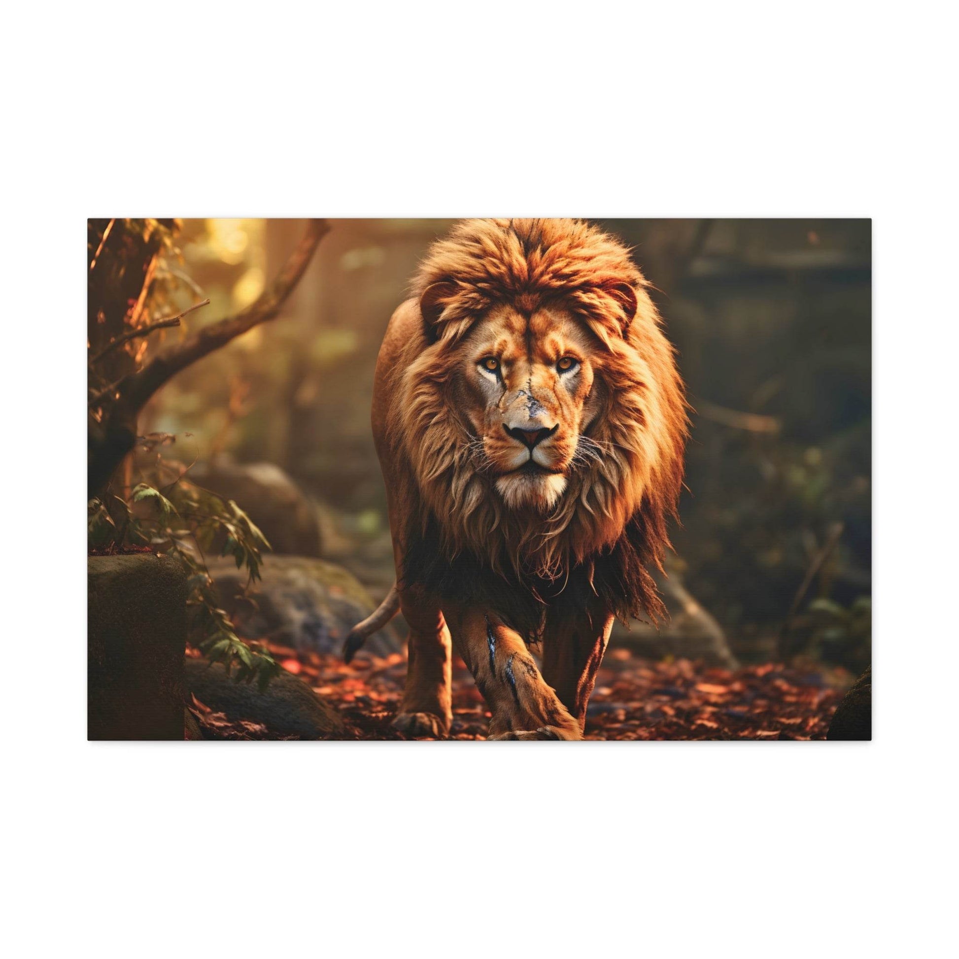 Wounded Lion In Nature Art Canvas Gallery Wraps Lion Print Large Canvas Art Animal Wall Art minimalist Wall Art Lover Gift - Giftsmojo