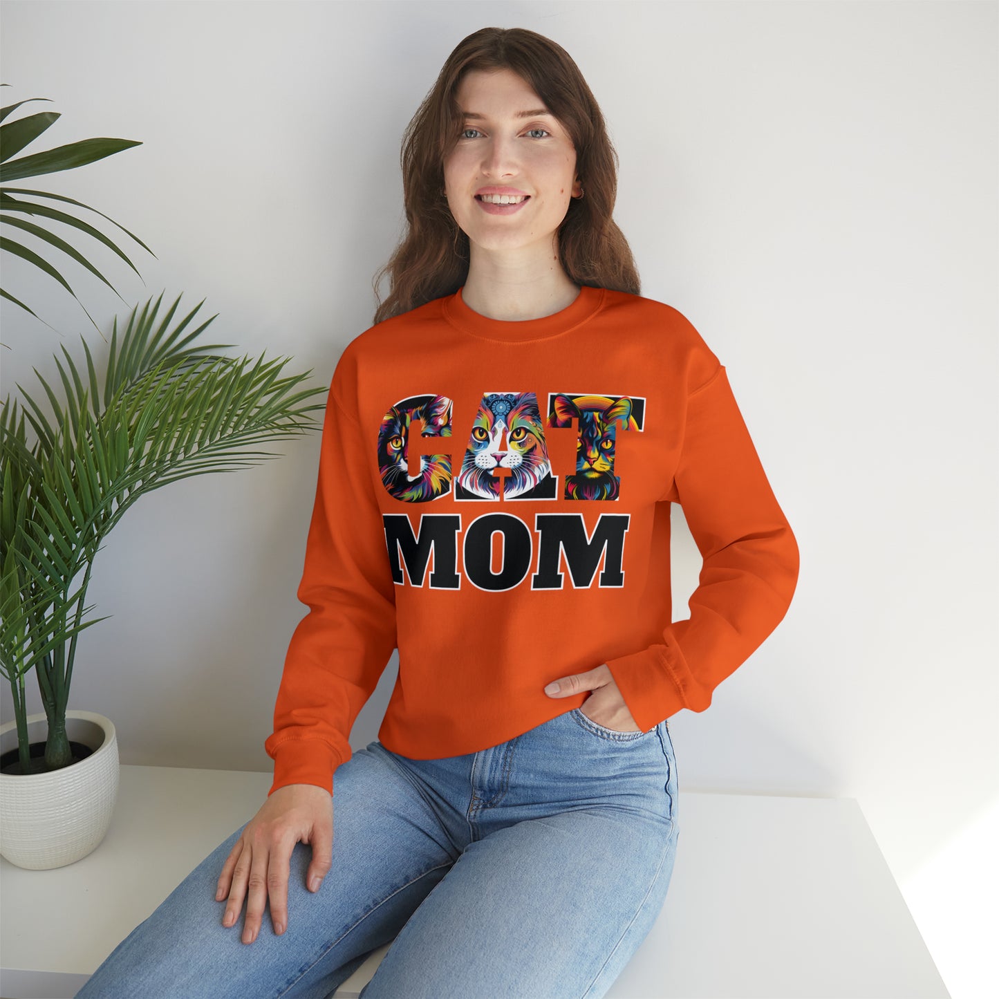 Cat Mom Sweatshirt Cat Sweatshirt Cat Crewneck Sweatshirt Cat Mom Gift Cat Lover Gift Cat Mama Shirt Cat Lover Sweater Animal Lover Gift