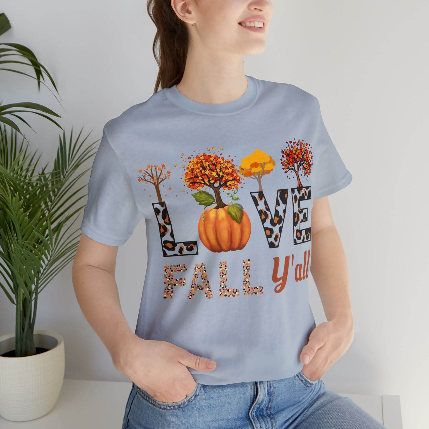 Leopard Print Love Fall Y'all, Fall shirt, Fall lover gift - Giftsmojo