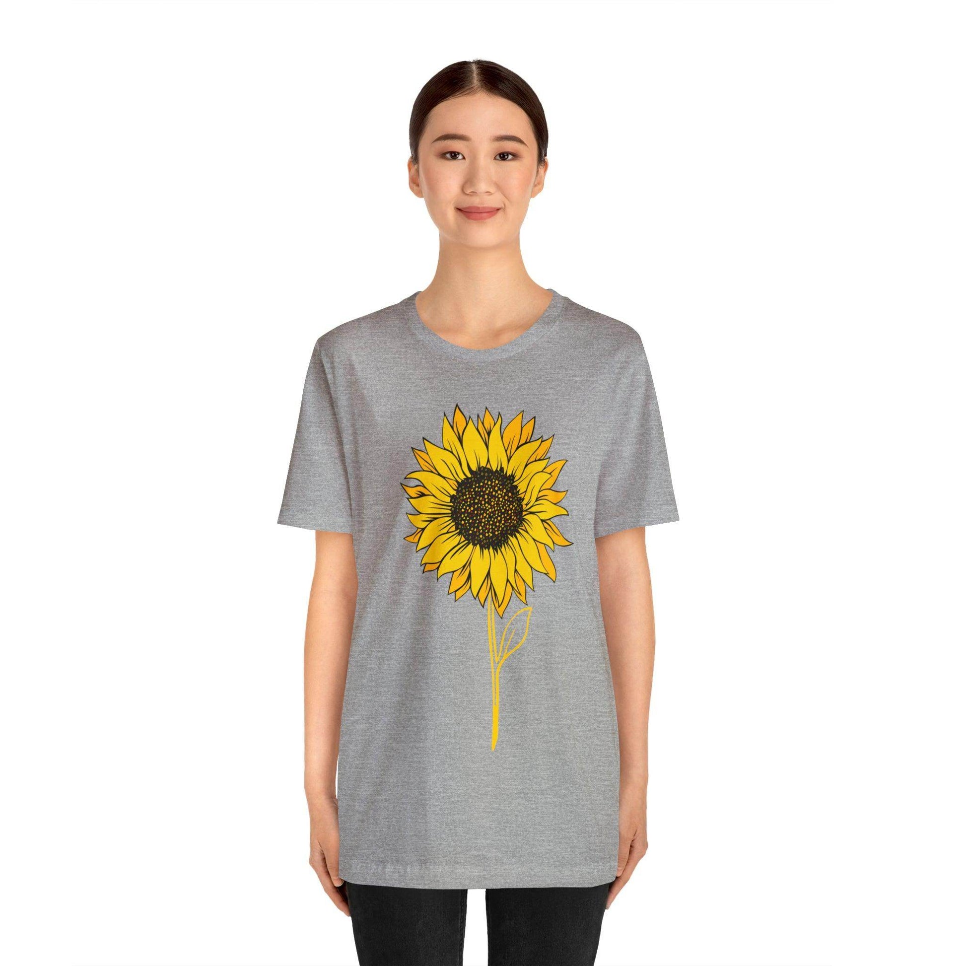 Sunflower Shirt, Floral Tee Shirt, Flower Shirt, Garden Shirt, Womens Fall Summer Shirt Sunshine Tee, Gift for Gardener, Nature love T shirt - Giftsmojo