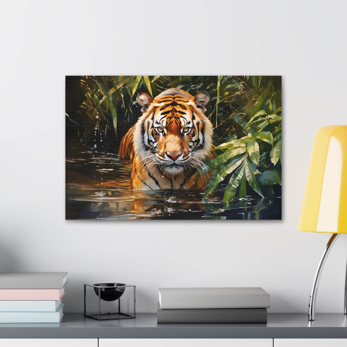 Watercolor Tiger In Nature Art Canvas Gallery Wraps Tiger Print Large Canvas Art Animal Wall Art minimalist Wall Art Lover Gift - Giftsmojo