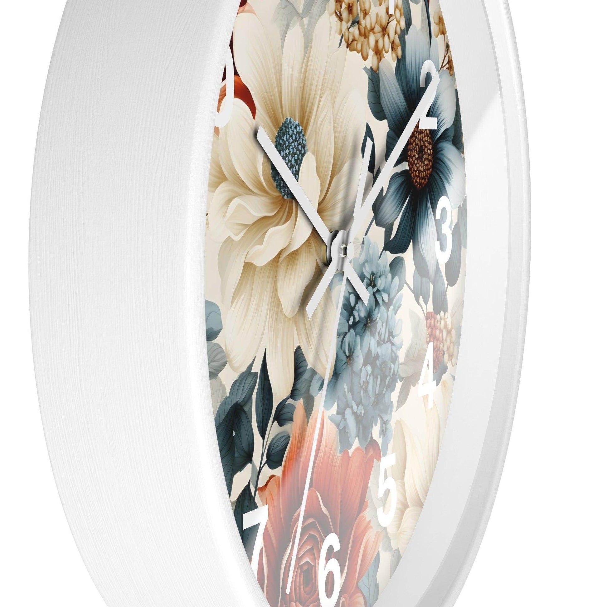 Wild Flower Wall Clock Floral Wall Clock Kids Room Home Decor New Home Gift House Warming Gift for New Home Owner, Dorm Room Clock Collage Student Clock - Giftsmojo