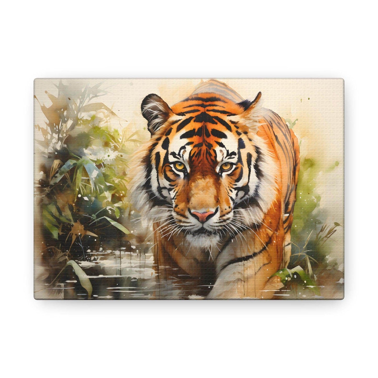 Watercolor Tiger In Nature Art Canvas Gallery Wraps Tiger Print Large Canvas Art Animal Wall Art minimalist Wall Art Lover Gift - Giftsmojo