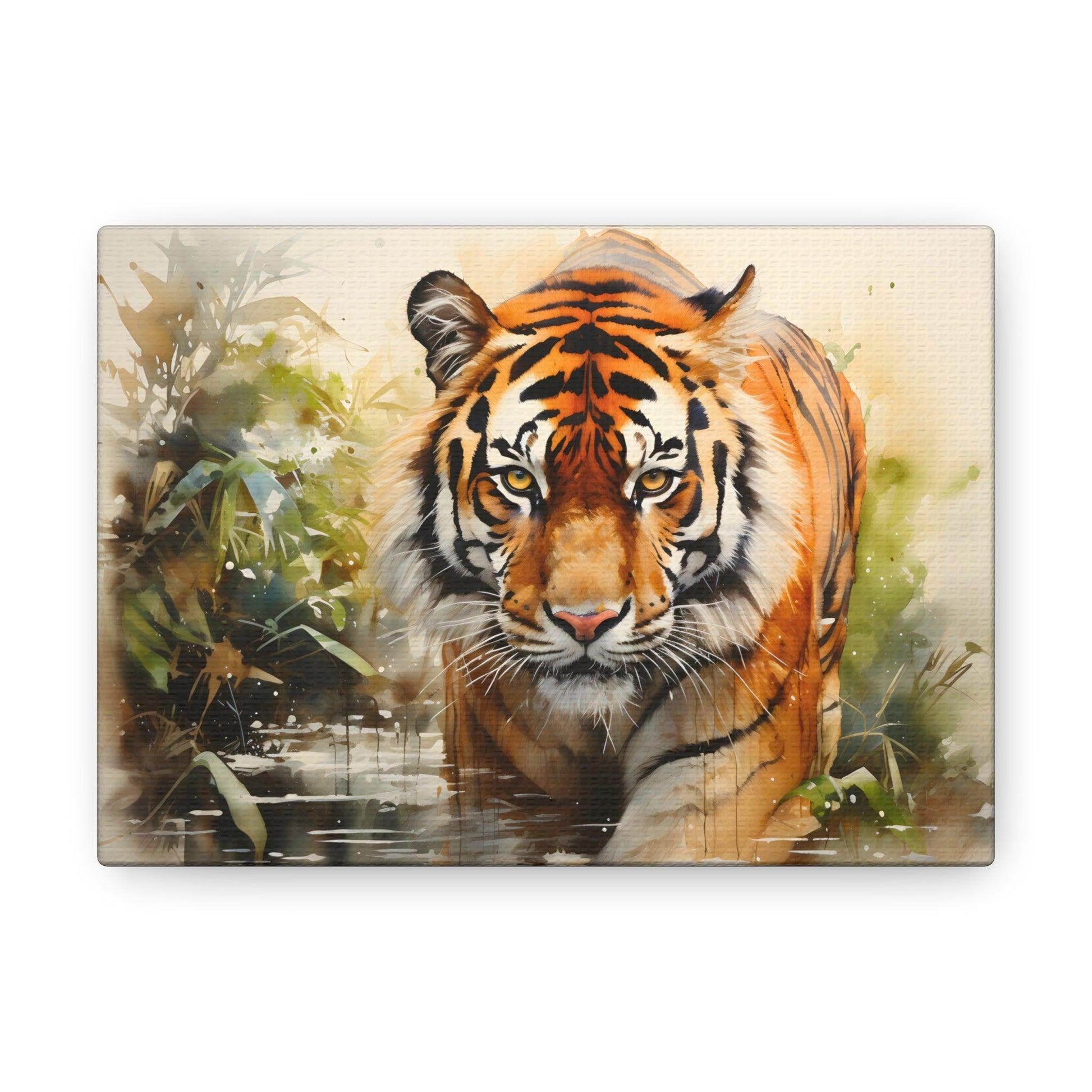 Watercolor Tiger In Nature Art Canvas Gallery Wraps Tiger Print Large Canvas Art Animal Wall Art minimalist Wall Art Lover Gift - Giftsmojo