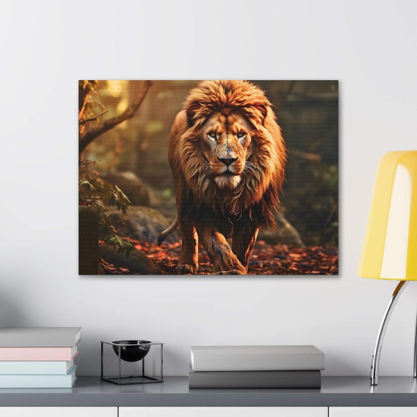 Wounded Lion In Nature Art Canvas Gallery Wraps Lion Print Large Canvas Art Animal Wall Art minimalist Wall Art Lover Gift