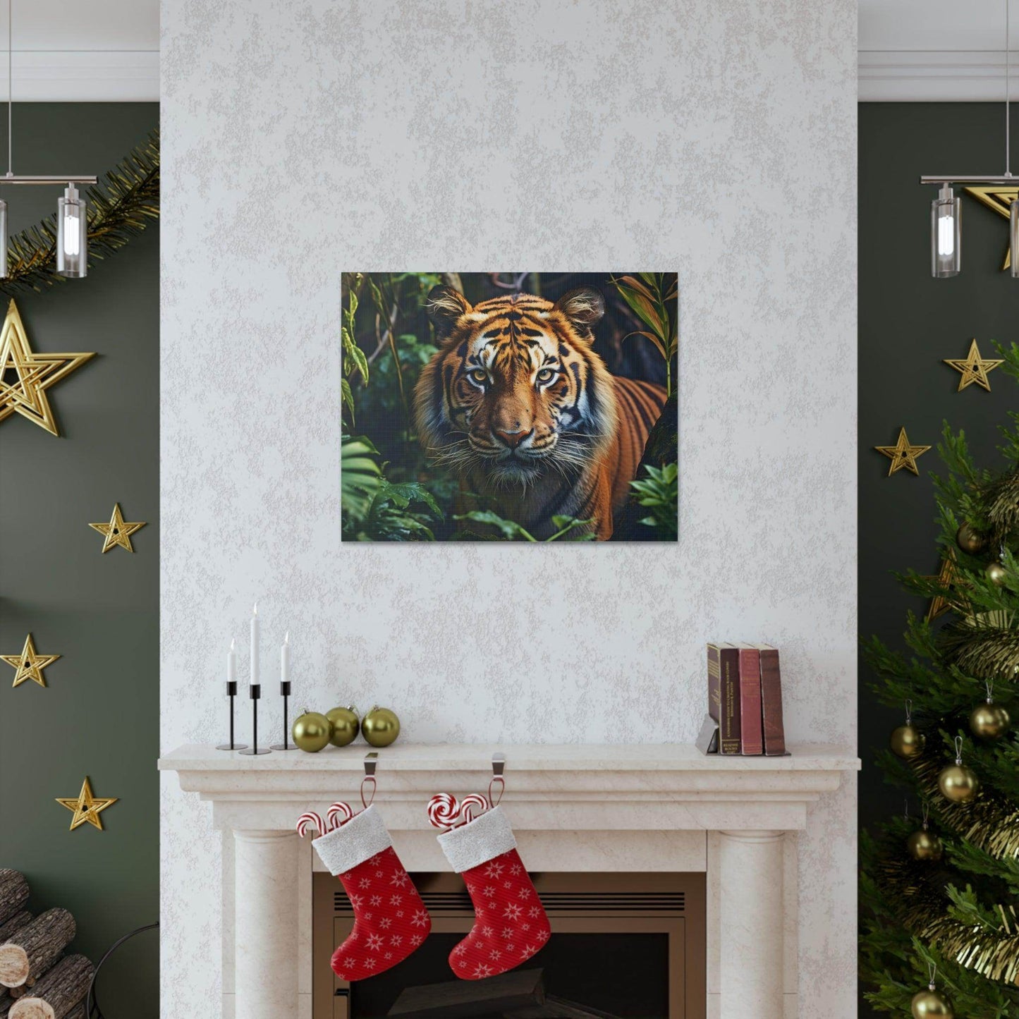Tiger In Nature Art Canvas Gallery Wraps Tiger Print Large Canvas Art Animal Wall Art minimalist Wall Art Lover Gift - Giftsmojo