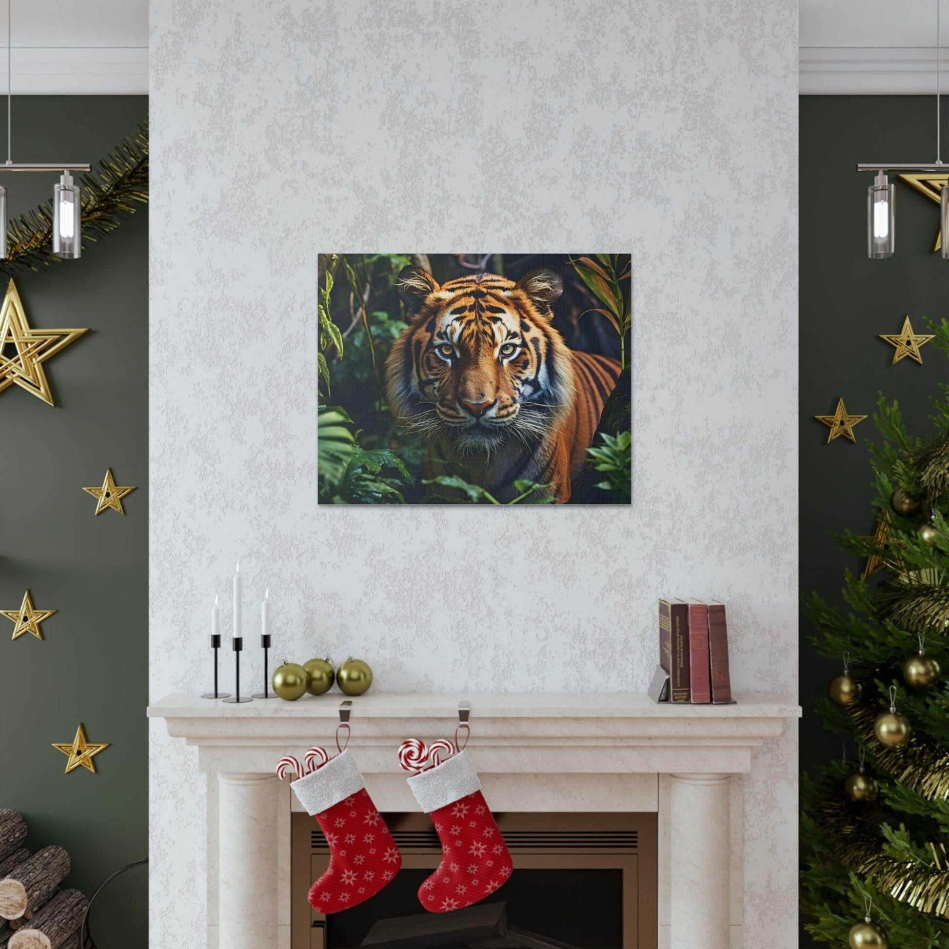 Tiger In Nature Art Canvas Gallery Wraps Tiger Print Large Canvas Art Animal Wall Art minimalist Wall Art Lover Gift - Giftsmojo