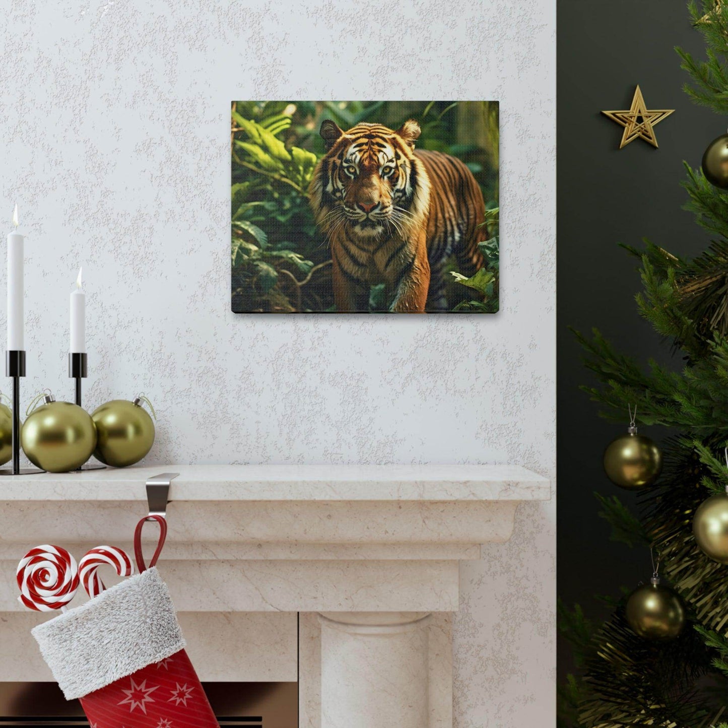Tiger In Nature Art Canvas Gallery Wraps Tiger Print Large Canvas Art Animal Wall Art minimalist Wall Art Lover Gift - Giftsmojo