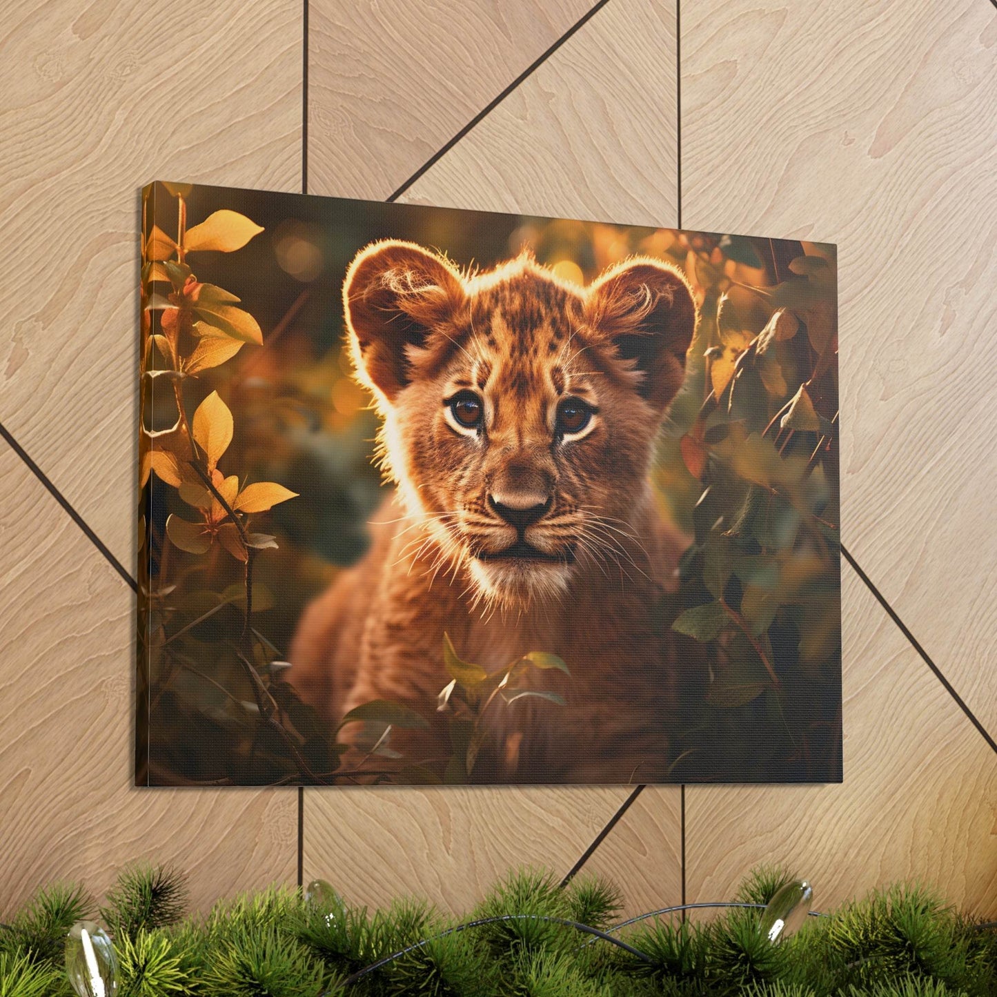 Baby Lion Cub Print Animal Nature Art Safari Nursery Canvas Gallery Wraps Baby Lion Print Large Canvas Art Animal Wall Art Lover Gift - Giftsmojo