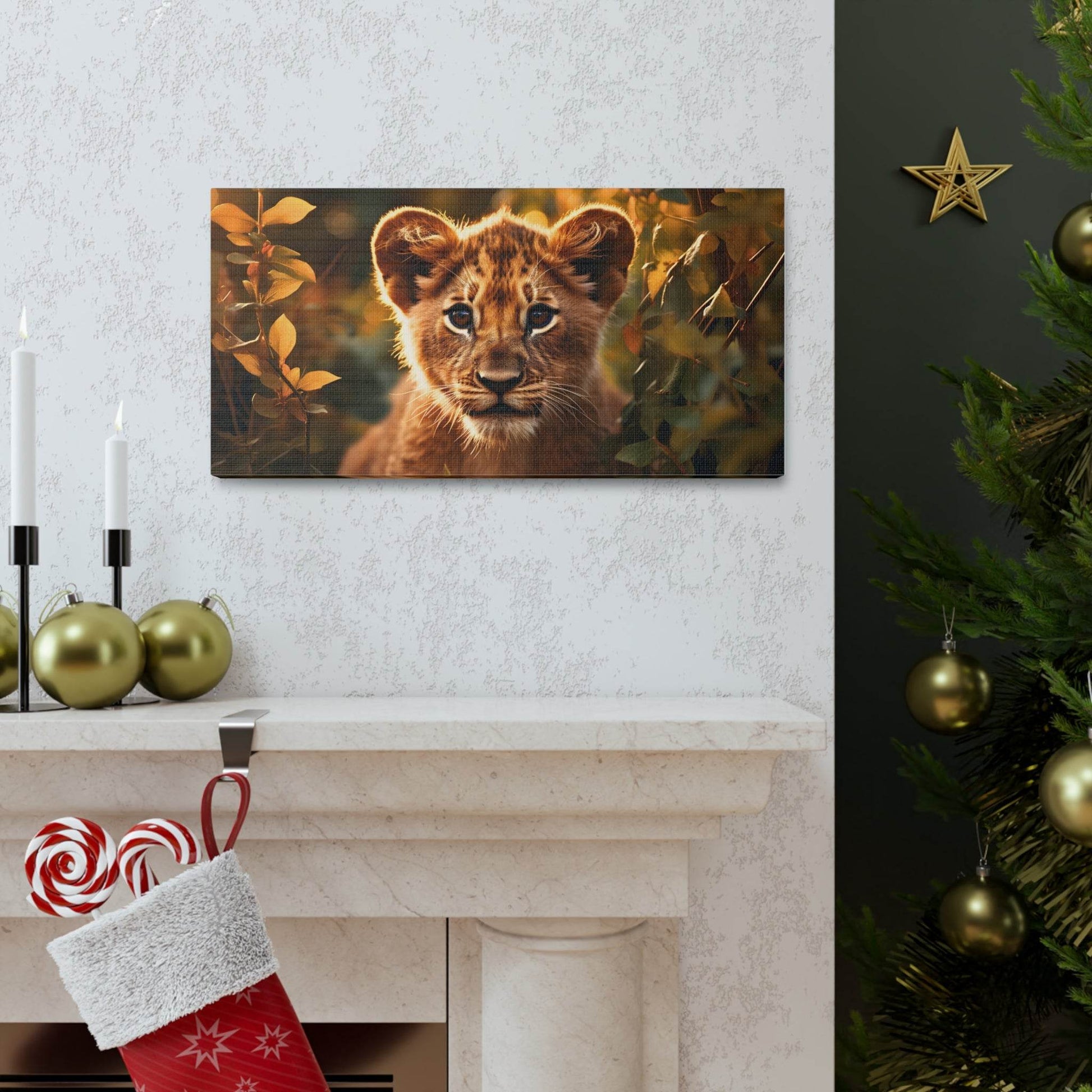 Baby Lion Cub Print Animal Nature Art Safari Nursery Canvas Gallery Wraps Baby Lion Print Large Canvas Art Animal Wall Art Lover Gift - Giftsmojo