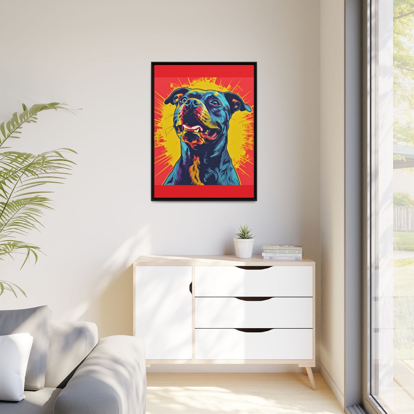 Dog Wall Art Framed Canvas Wall Art Print