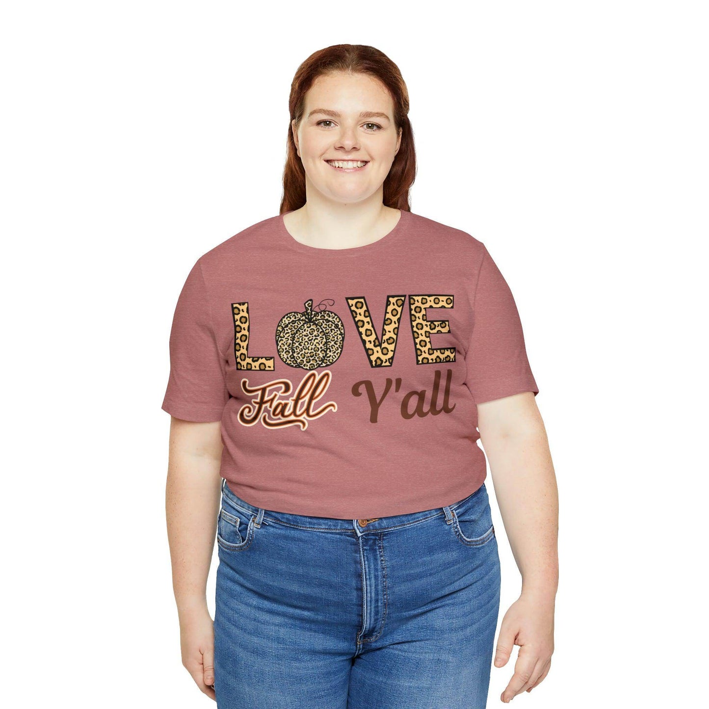 Leopard Print Love Fall Y'all Shirt, Pumpkin Shirt, Fall Shirt for Fall Lovers, Fall Gift - Giftsmojo