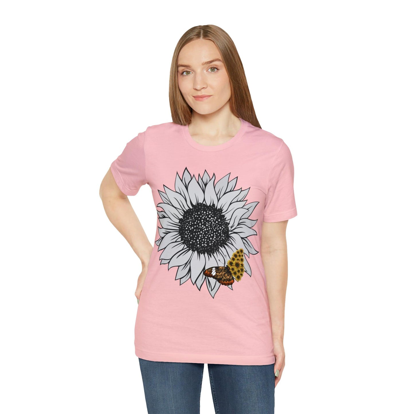 Flower Shirt, Sunflower Shirt, Floral Tee Shirt, Garden Shirt, Womens Fall Summer Shirt Sunshine Tee, Gift for Gardener, Nature love shirt