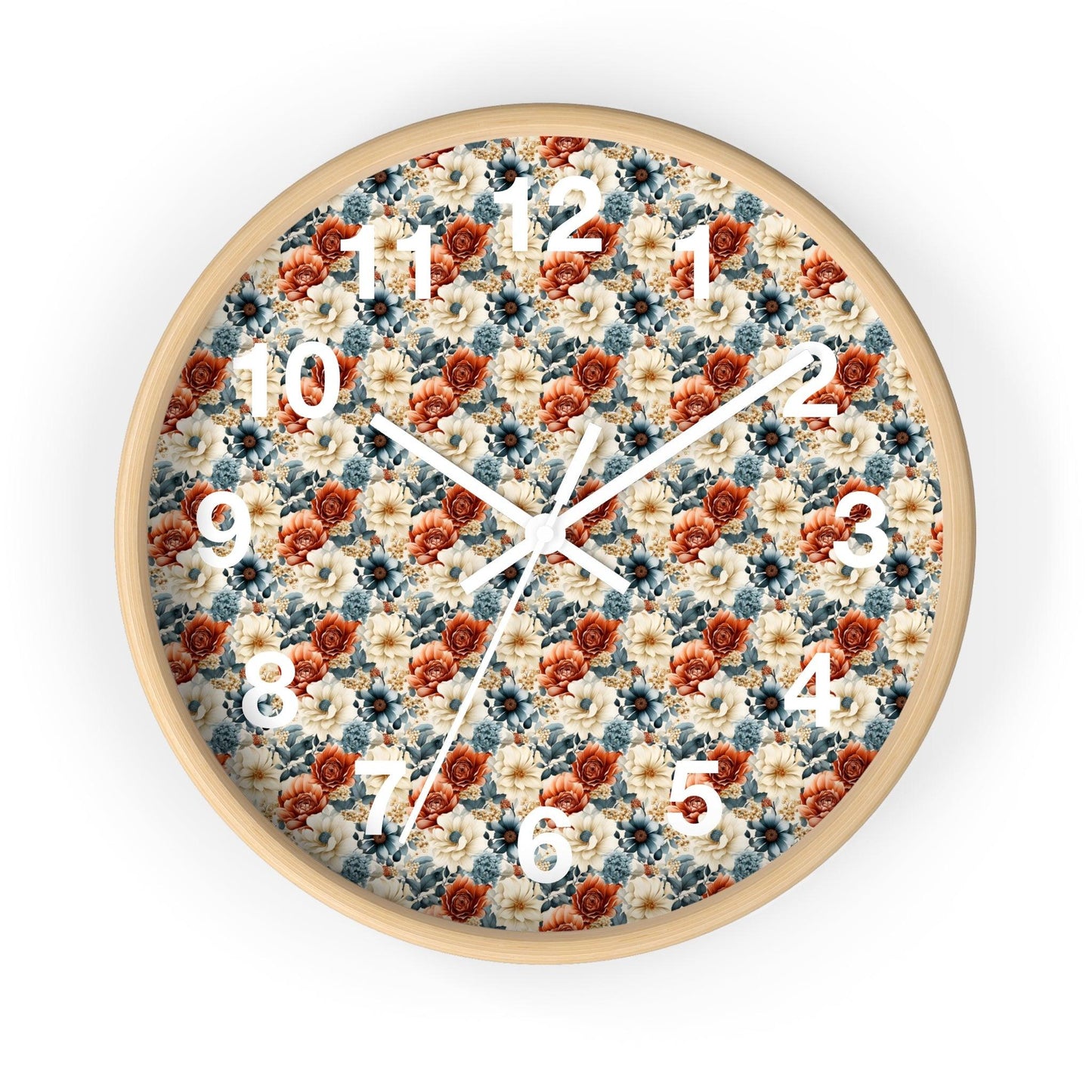 Vintage Flower Wall Clock Floral Wall Clock Kids Room Home Decor New Home House Warming Gift New Home Owner,