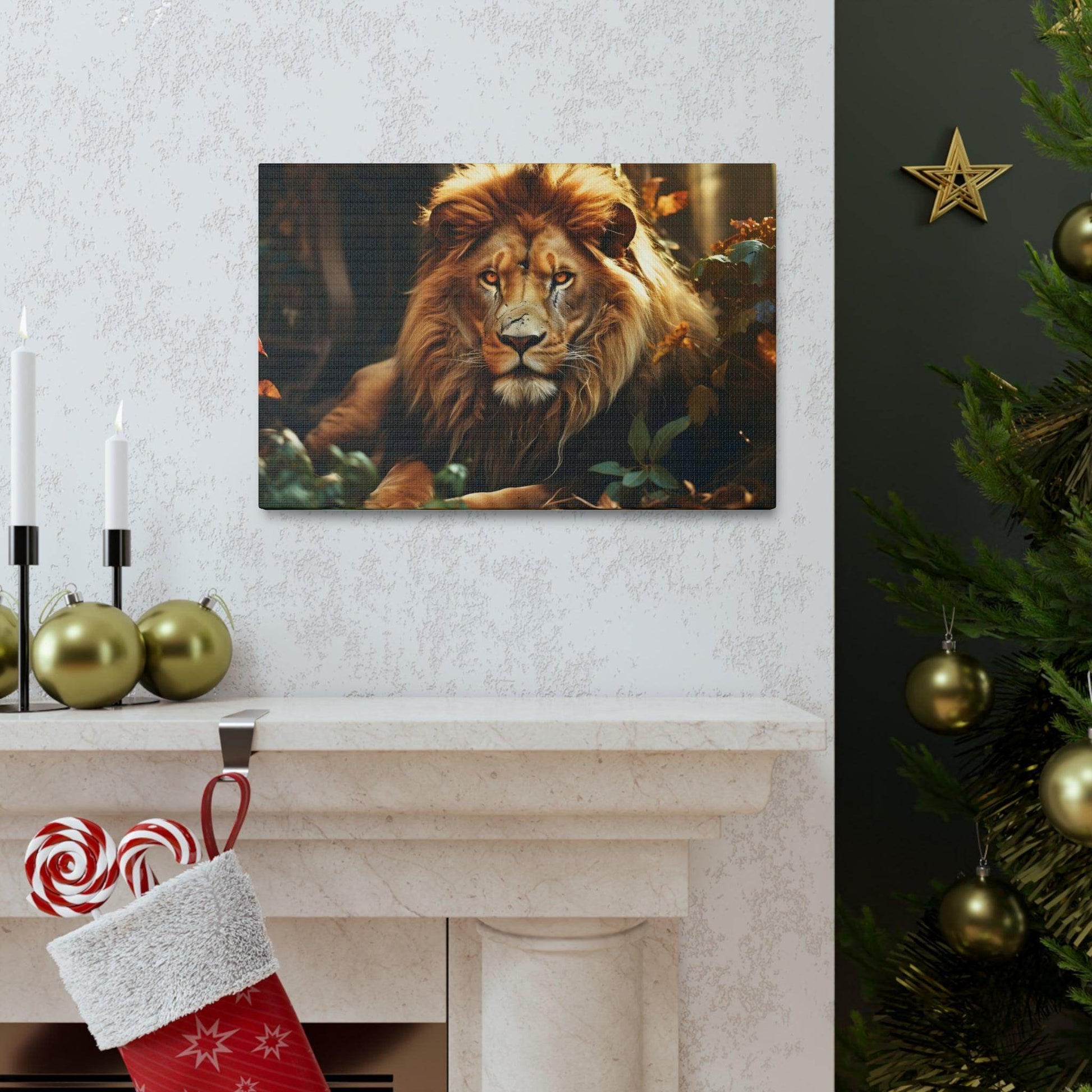 Lion In Nature Art Canvas Gallery Wraps Lion Print Large Canvas Art Animal Wall Art minimalist Wall Art Lover Gift - Giftsmojo