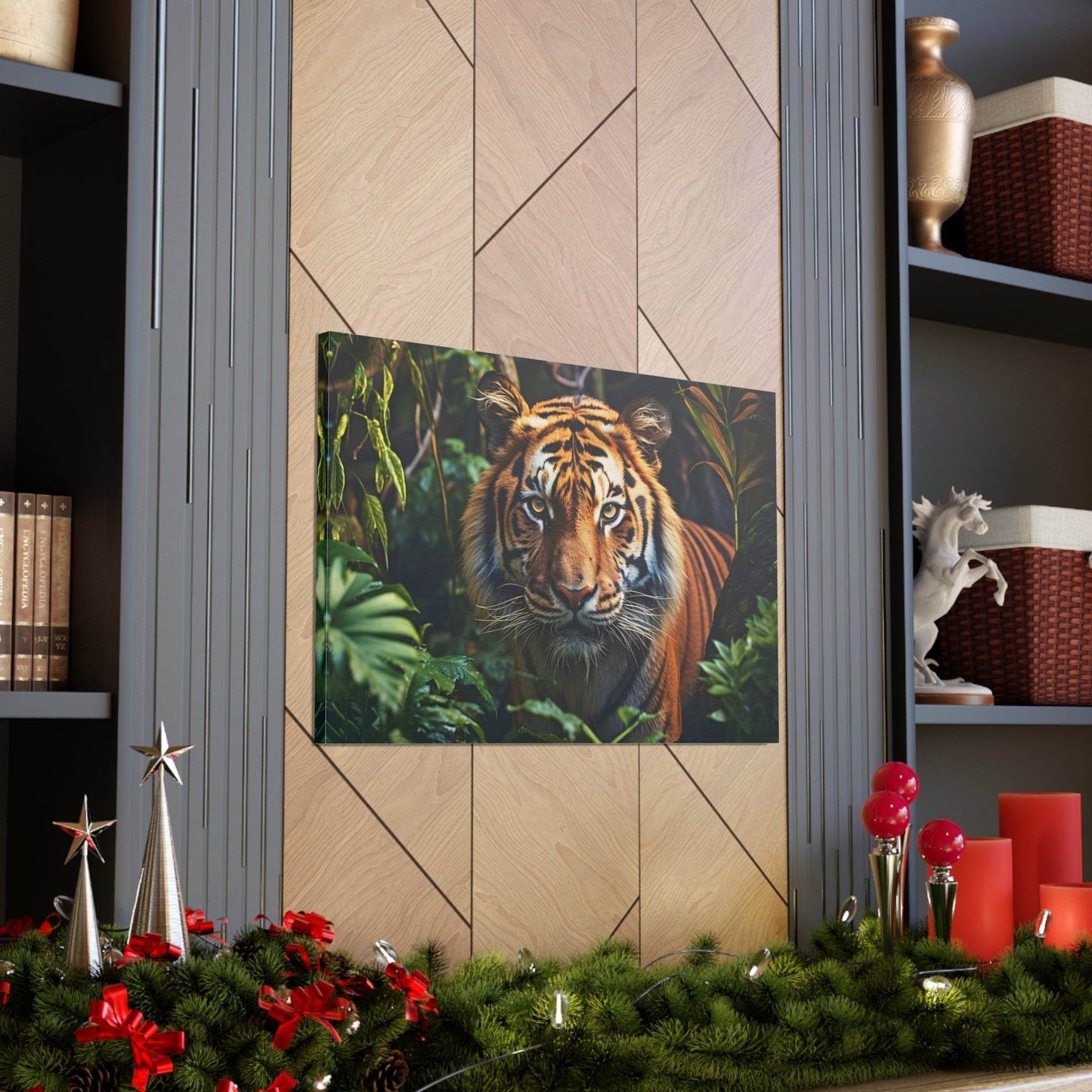 Tiger In Nature Art Canvas Gallery Wraps Tiger Print Large Canvas Art Animal Wall Art minimalist Wall Art Lover Gift - Giftsmojo