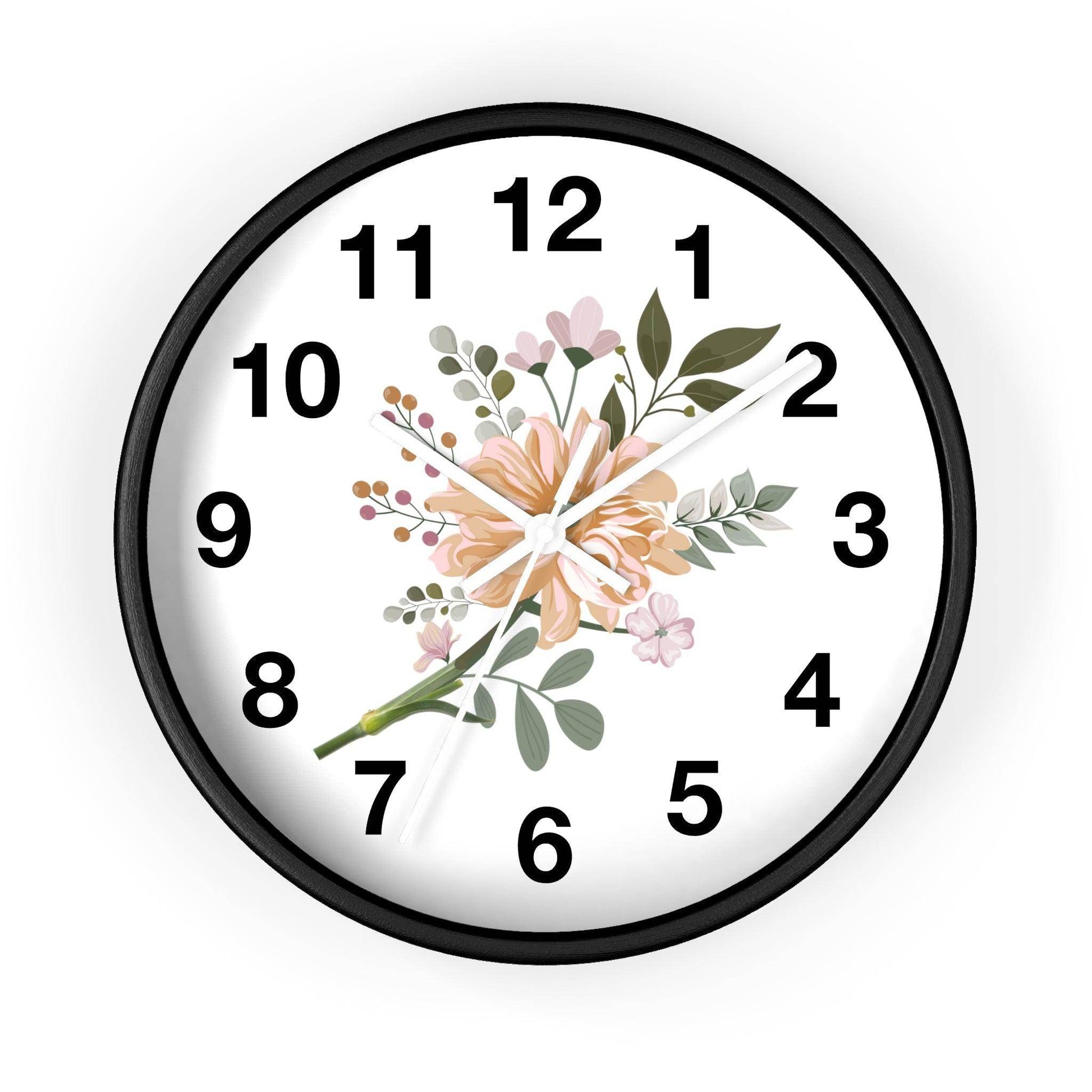 Flower Wall Clock Floral Wall Clock Home Decor Gift House Warming Gift - Mom Gift Unique Gift Farmhouse Clocks For Wall Living Room Bedroom - Giftsmojo