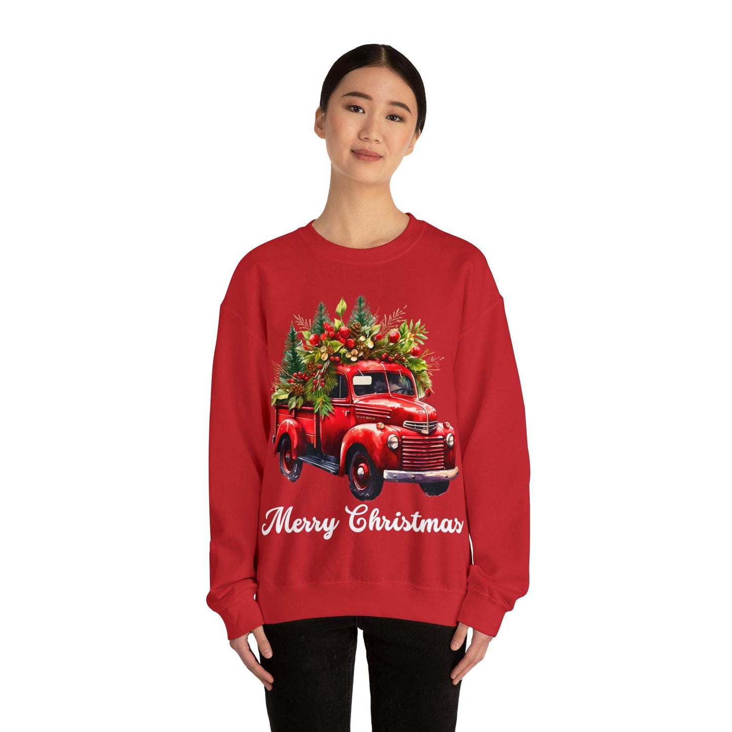 Christmas Tree Sweatshirt Christmas Truck Sweatshirt Christmas Sweater Tree Truck Shirt Christmas Sweatshirt Tree Sweat Pine Tree Pullover - Giftsmojo