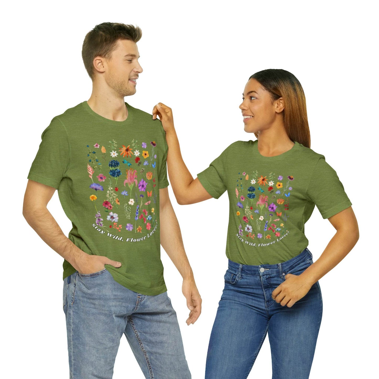 Wildflower Tshirt Flowers Shirt Floral Tshirt Flower Shirt Gift for Women - Ladies Shirts Best Friend Gift, Plant Mom Stay Wild flower lover - Giftsmojo
