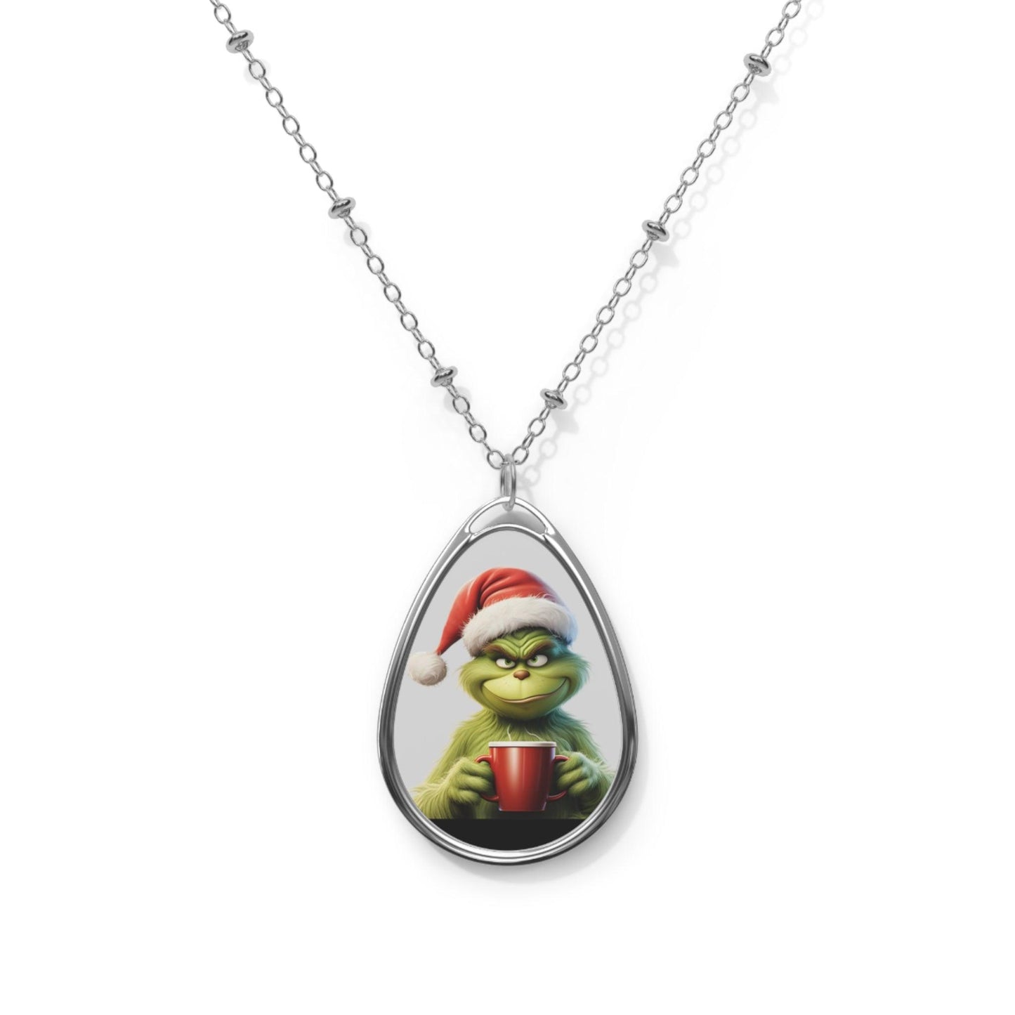 Grinch Oval Necklace