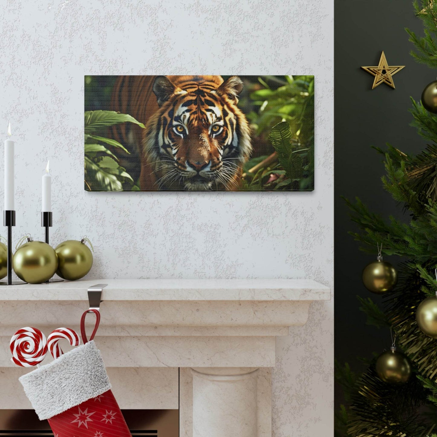 Tiger In Nature Art Canvas Gallery Wraps Tiger Print Large Canvas Art Animal Wall Art minimalist Wall Art Lover Gift - Giftsmojo