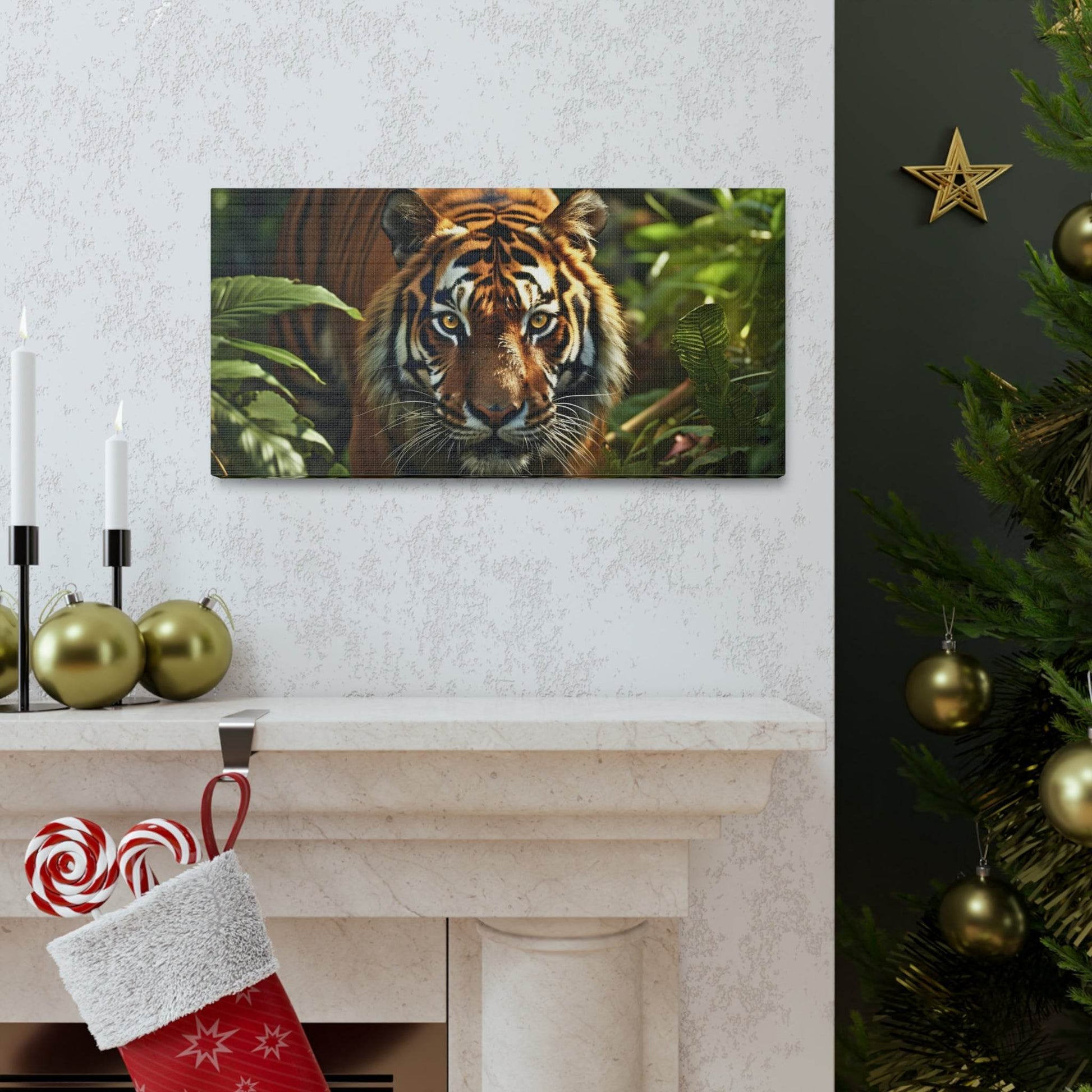 Tiger In Nature Art Canvas Gallery Wraps Tiger Print Large Canvas Art Animal Wall Art minimalist Wall Art Lover Gift - Giftsmojo