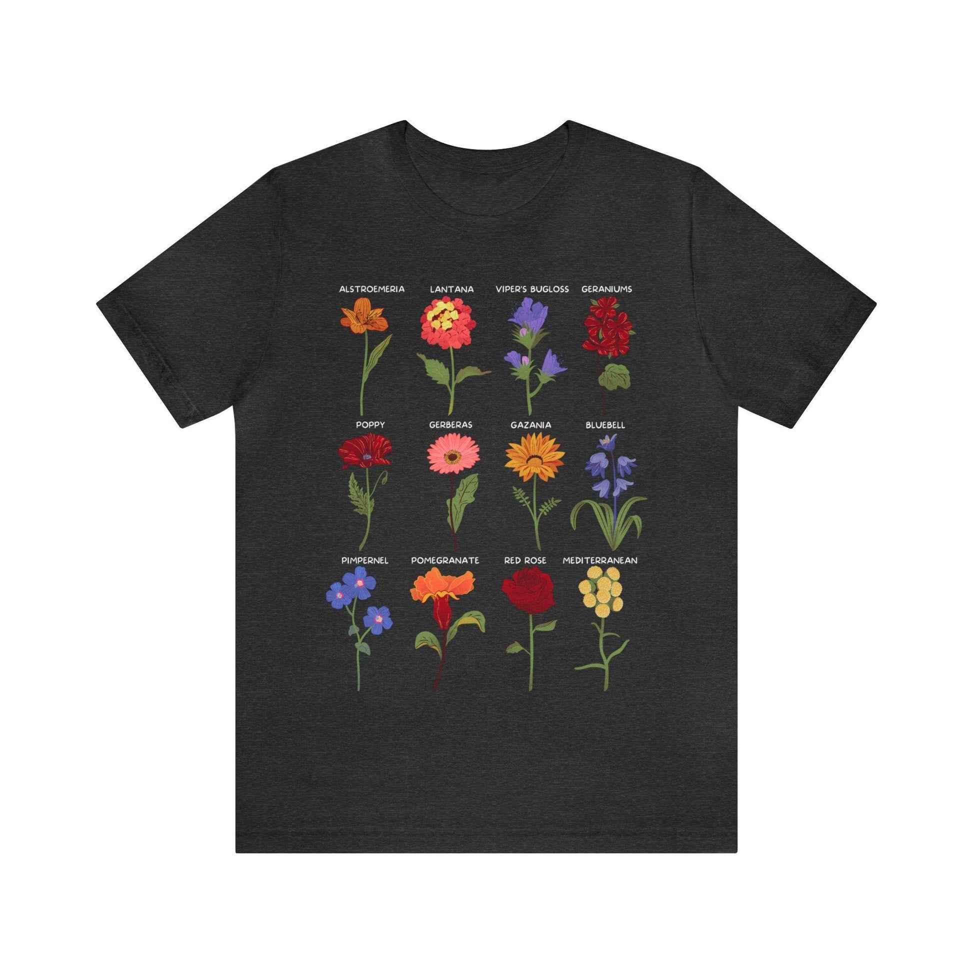 Wildflower Tshirt, Flower Shirt, Types of Flowers Shirt, Floral Tshirt, Gift for Women, Ladies Shirts Best Friend Gift, Plant Mom Nature Tee - Giftsmojo