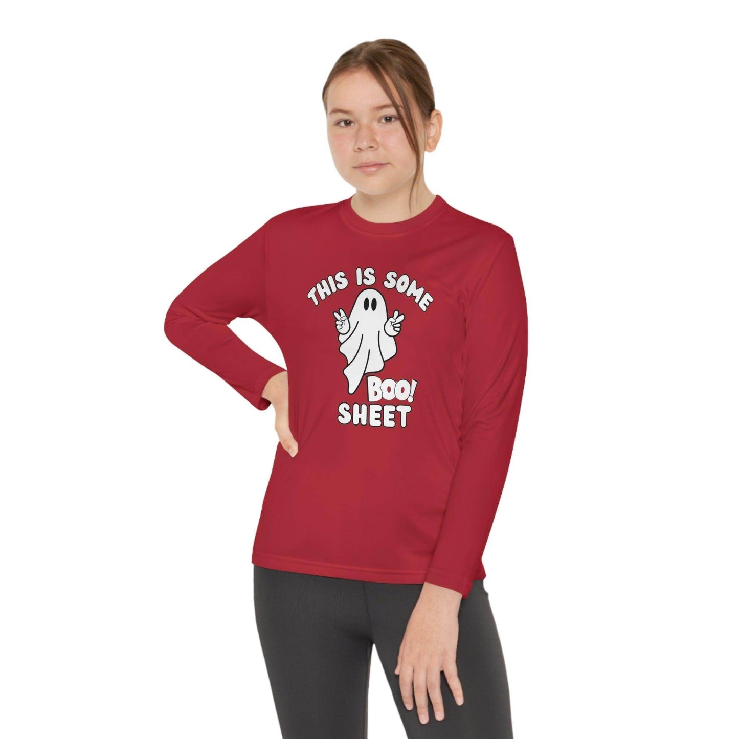 This is some Boo Sheet Youth Halloween Costume Long Sleeve Competitor Tee Boo Sheet Halloween Shirt - Giftsmojo