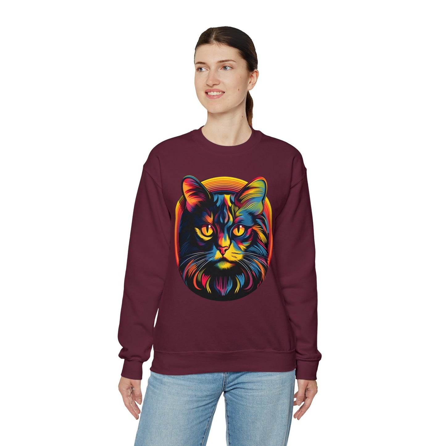 Vintage Cat Lover Sweater Retro Cat Sweatshirt Animal Lover Gift Cat Mom Gift Cat Lover Gift Cat Mom Sweatshirt Cat Crewneck Sweatshirt - Giftsmojo