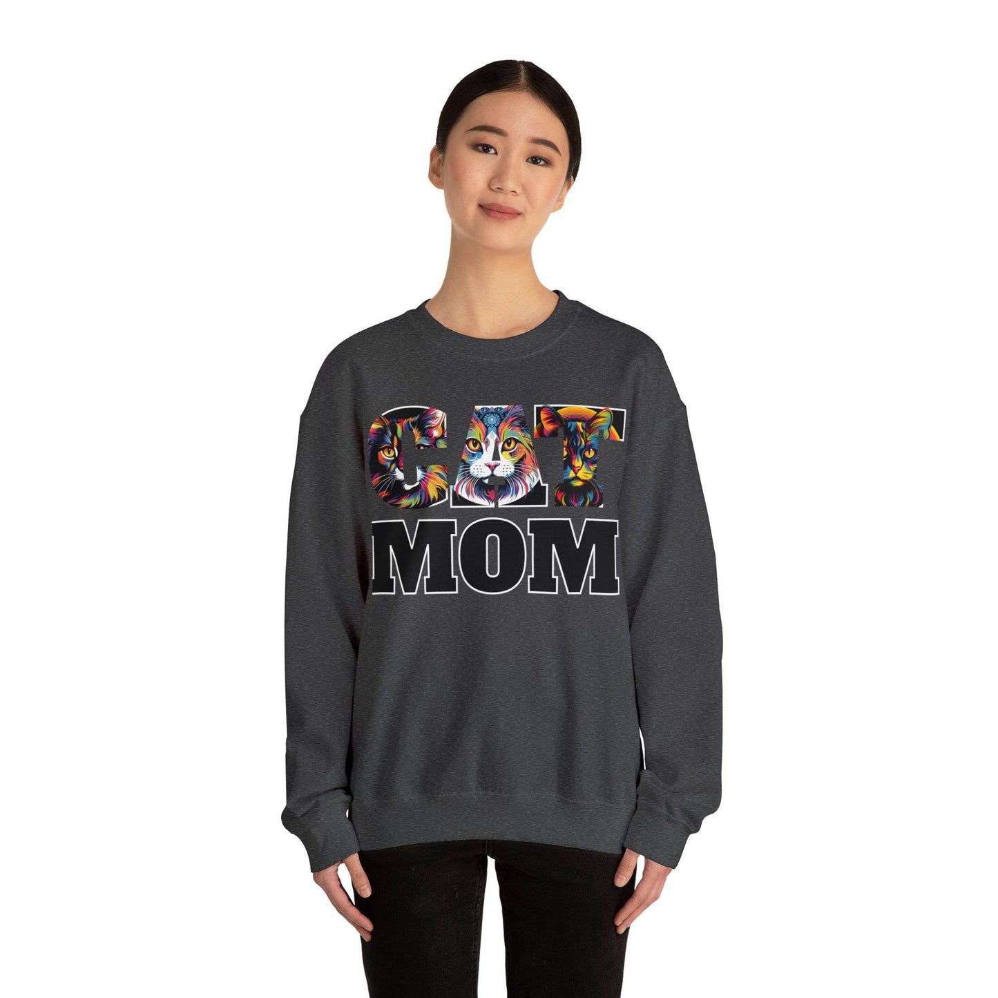 Cat Mom Sweatshirt Cat Sweatshirt Cat Crewneck Sweatshirt Cat Mom Gift Cat Lover Gift Cat Mama Shirt Cat Lover Sweater Animal Lover Gift - Giftsmojo