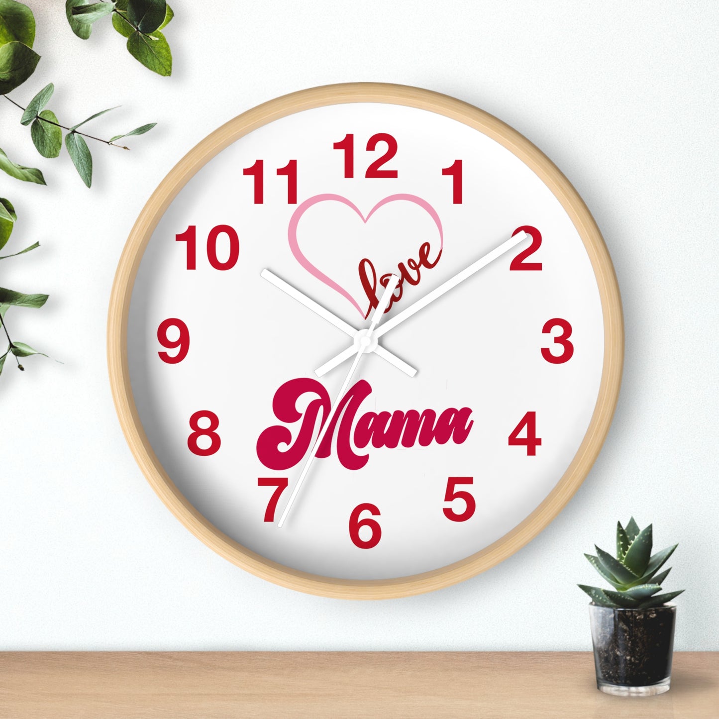 Heart Mama Wall Clock - Mother's Day Gift, Mom Birthday Gift, Nursery Decor