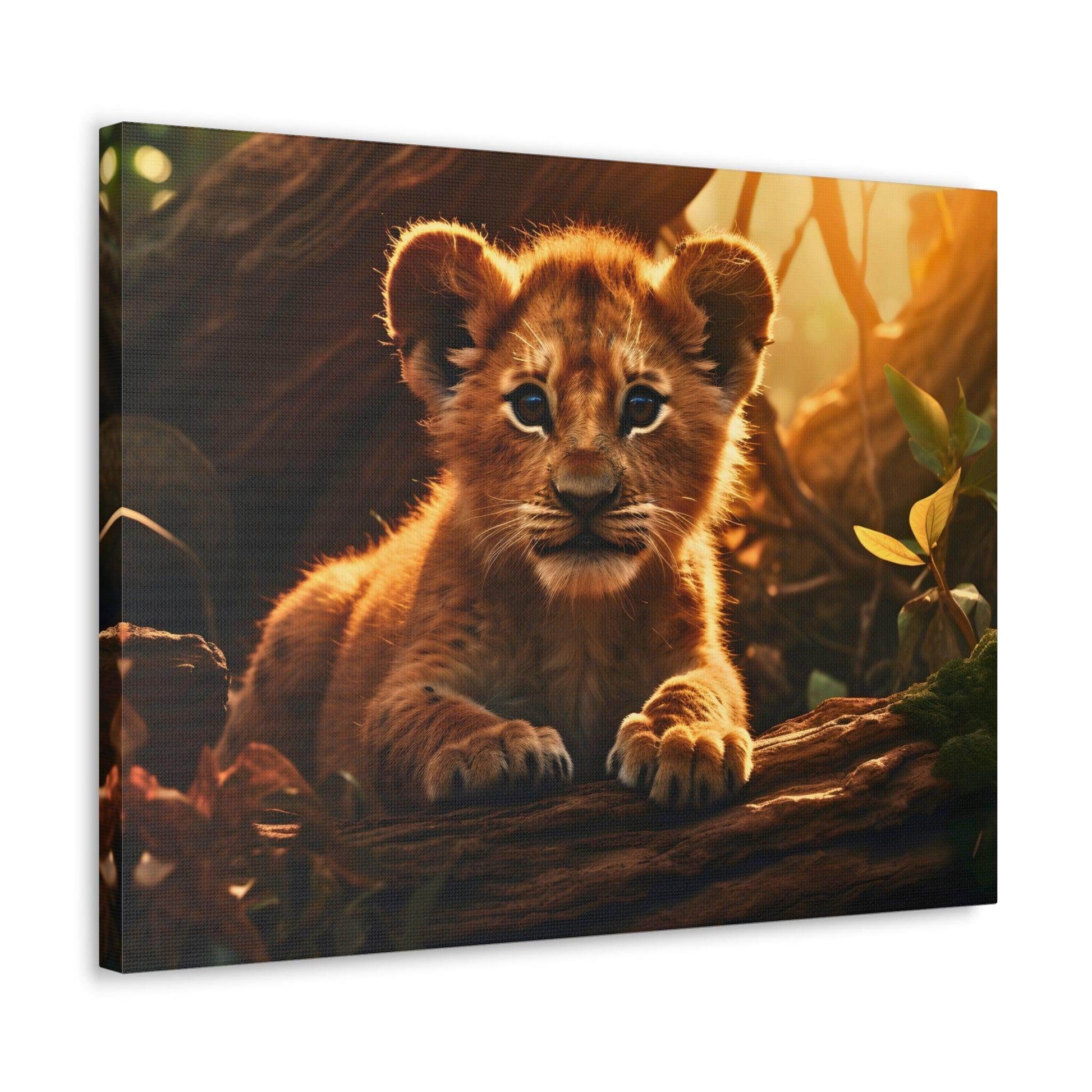 Baby Lion Cub Print Animal Nature Art Safari Nursery Canvas Gallery Wraps Baby Lion Print Large Canvas Art Animal Wall Art Lover Gift - Giftsmojo