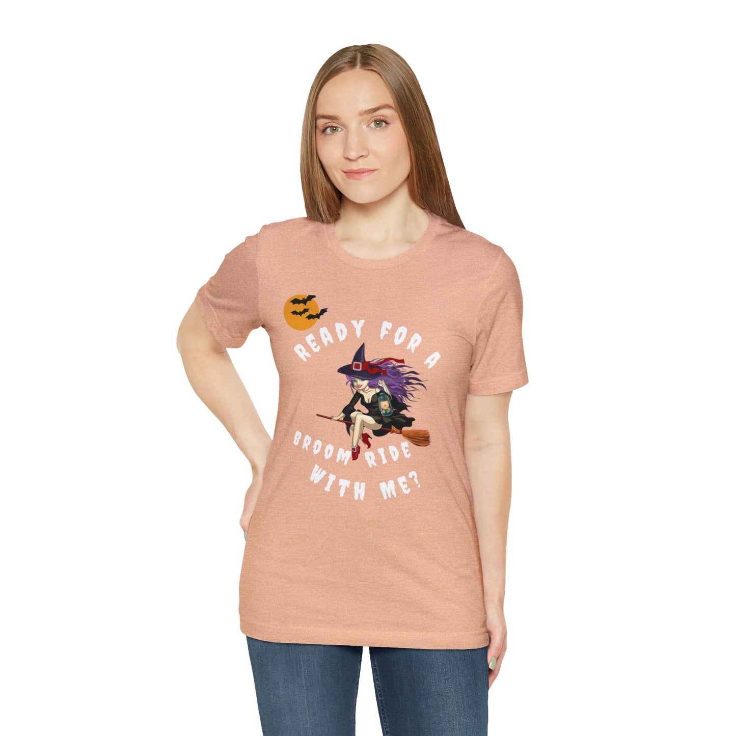 Ready for a Broom Ride with Me Halloween shirt, Witch shirt, Halloween tshirt, Halloween outfit, Work Halloween Costume - Giftsmojo
