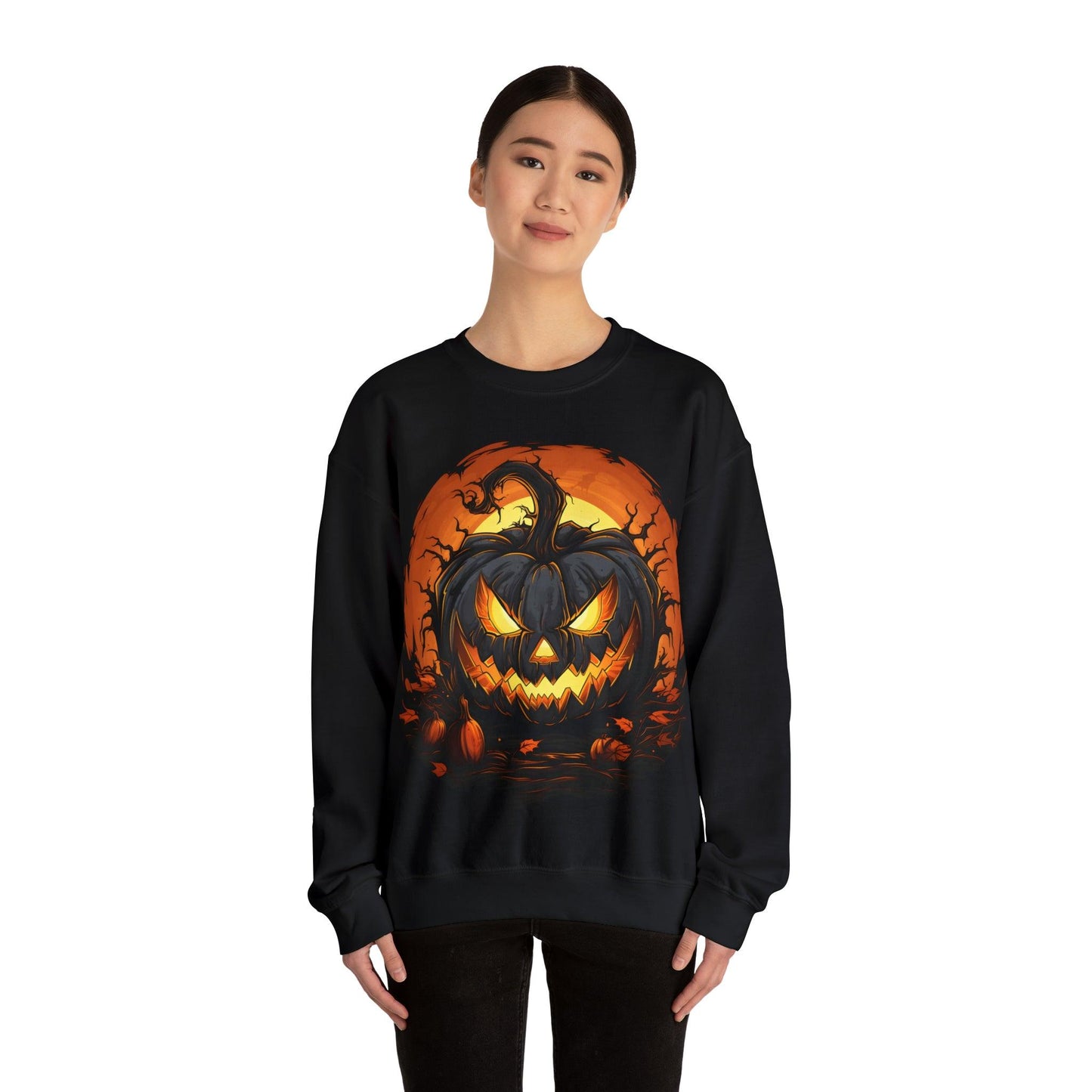 Scary Jack O Lantern Retro Halloween Sweatshirt: Your Spooky Style Statement - Giftsmojo