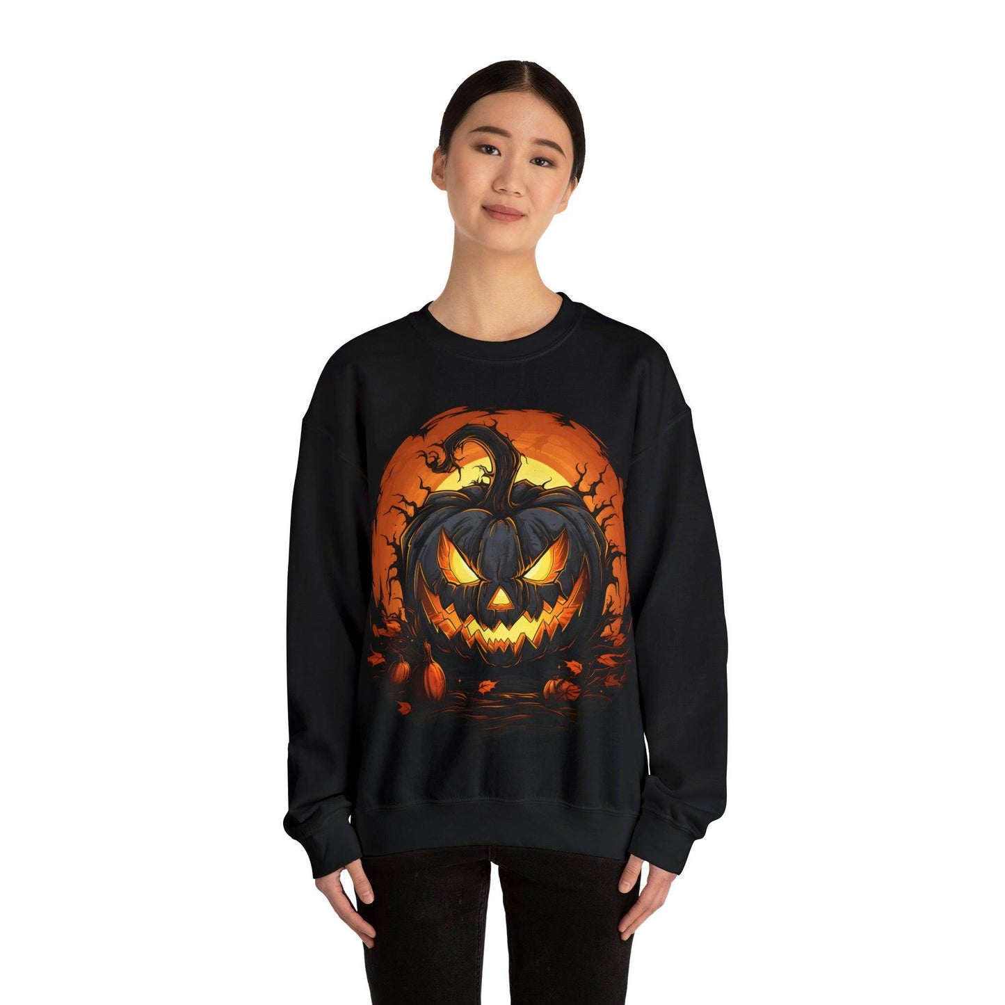 Scary Jack O Lantern Retro Halloween Sweatshirt: Your Spooky Style Statement - Giftsmojo
