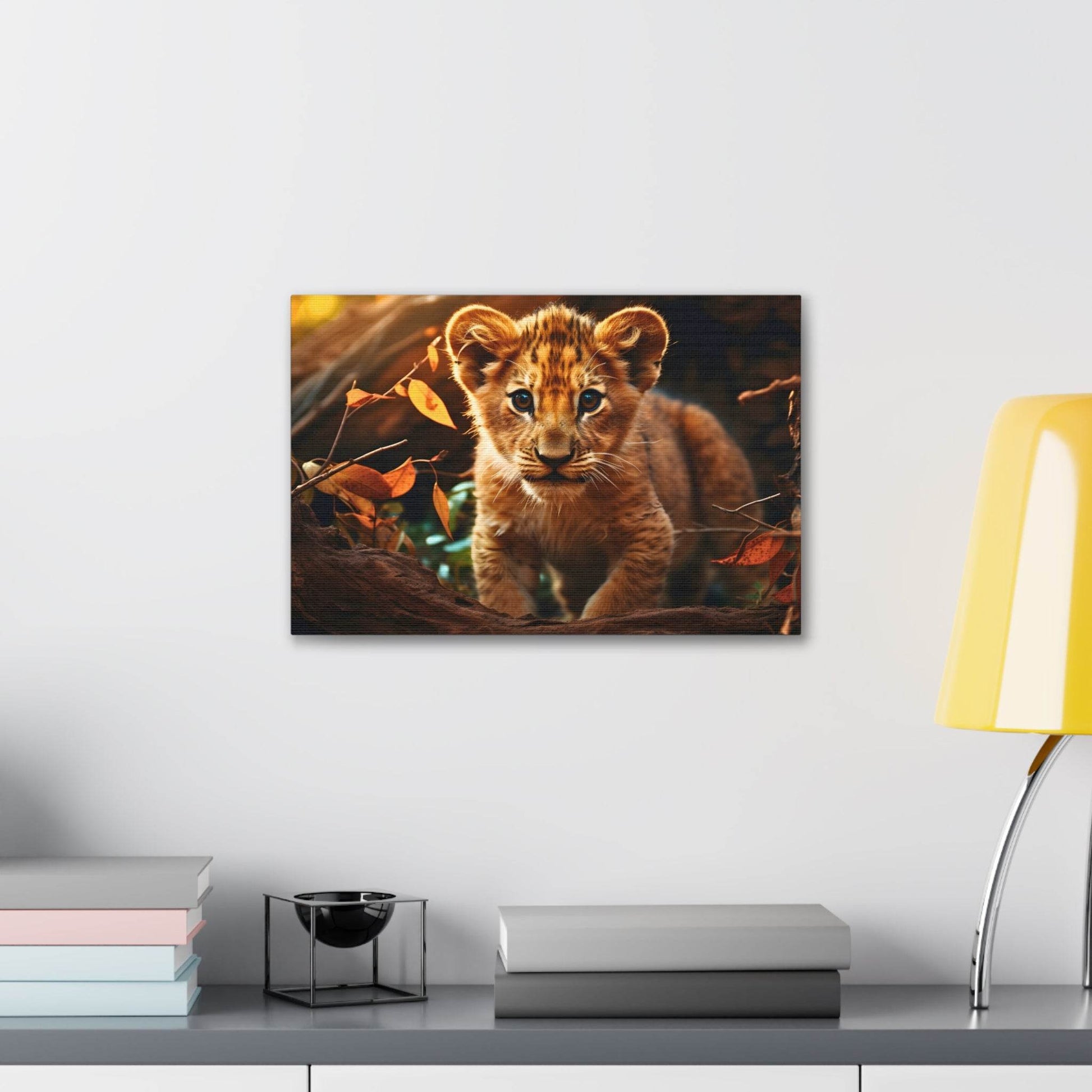 Baby Lion Cub Print Animal Nature Art Safari Nursery Canvas Gallery Wraps Baby Lion Print Large Canvas Art Animal Wall Art Lover Gift - Giftsmojo